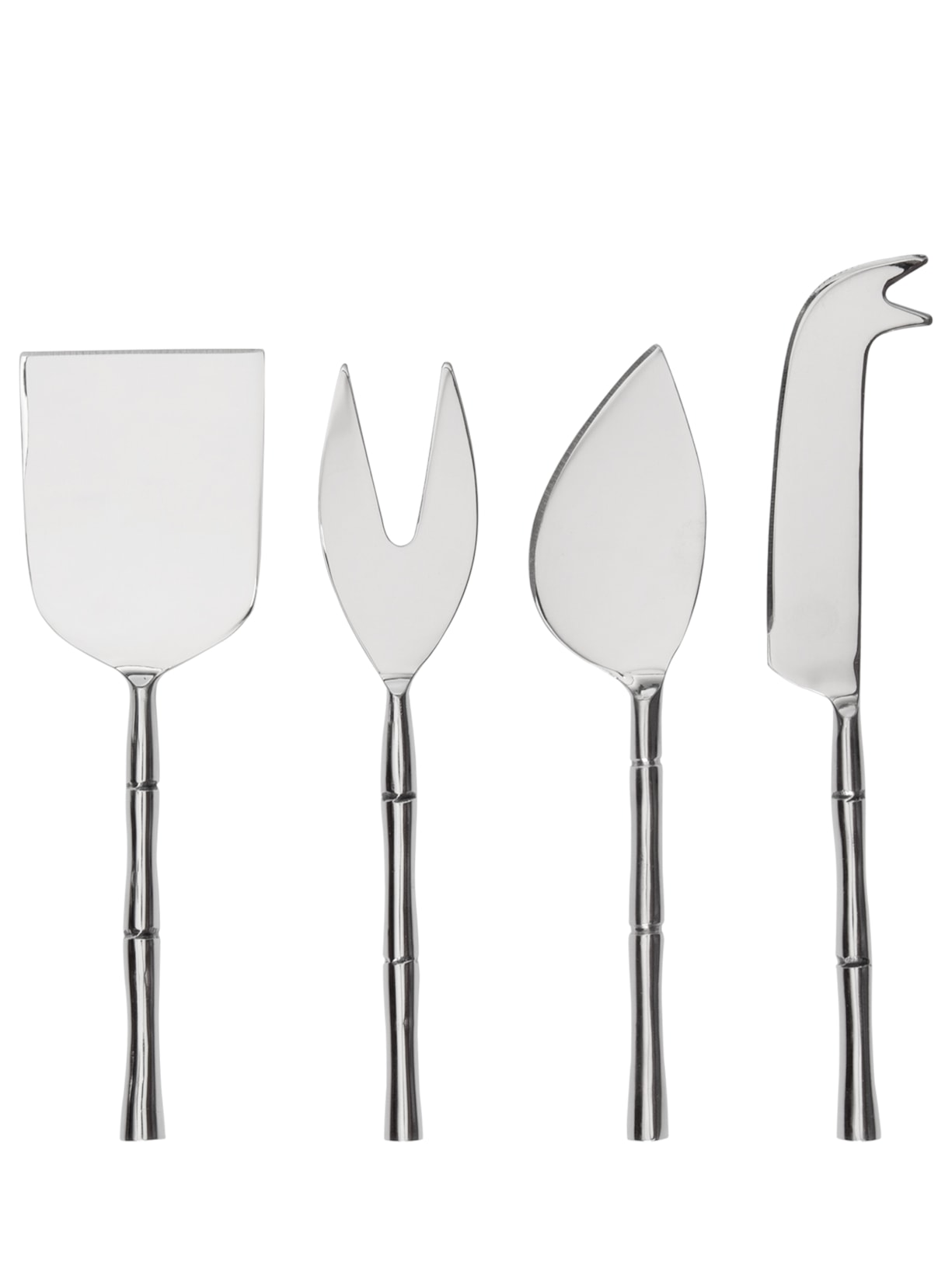 Conjunto De Espátulas Para Queijo Em Aço Inoxidável 4 Peças - Prata
