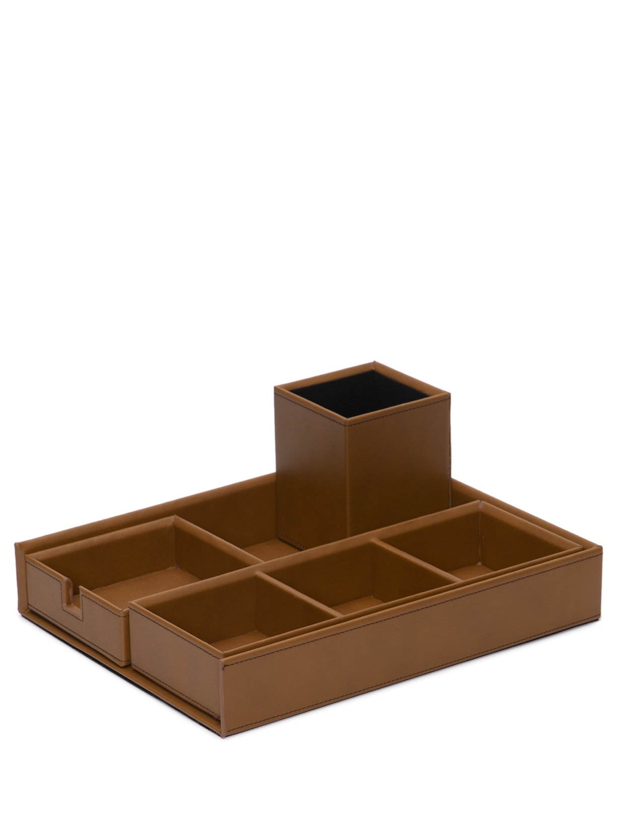 Conjunto De Itens De Escritório 4 Peças - Marrom