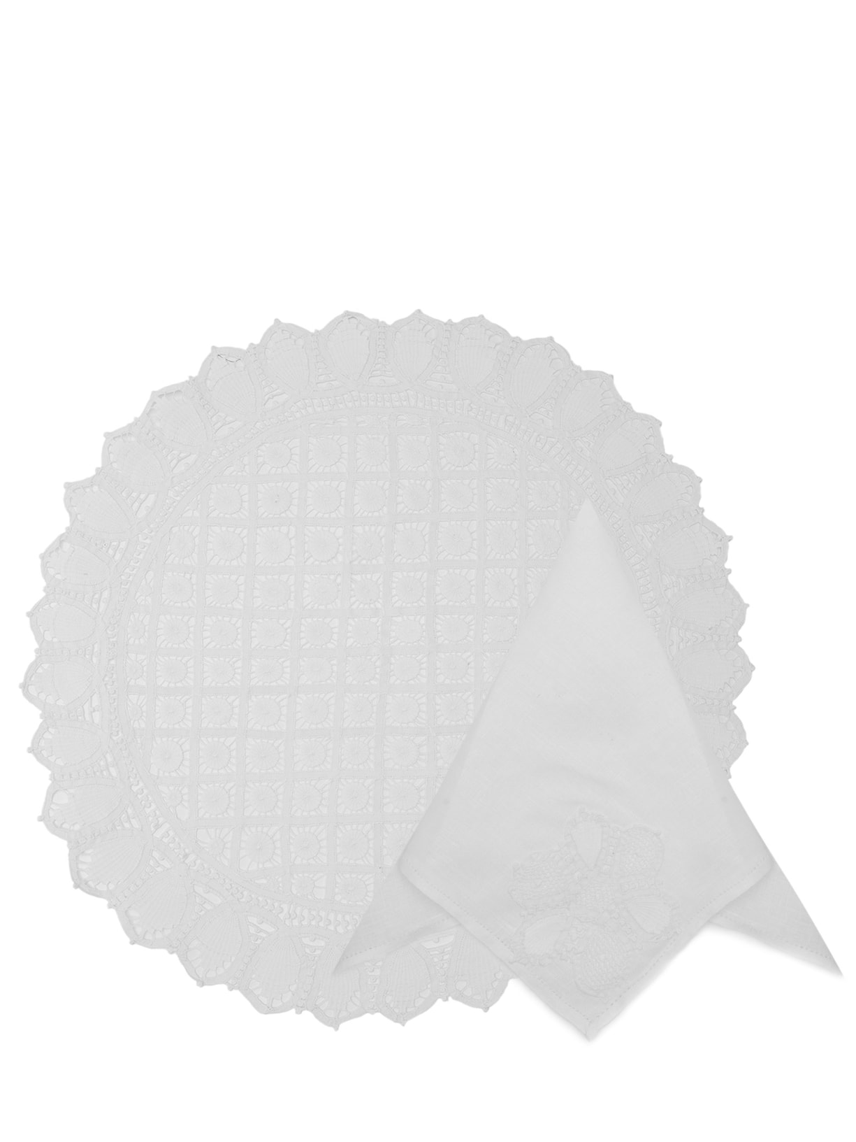 Conjunto De Jogo Americano E Guardanapo Renascença 2 Peças - Branco