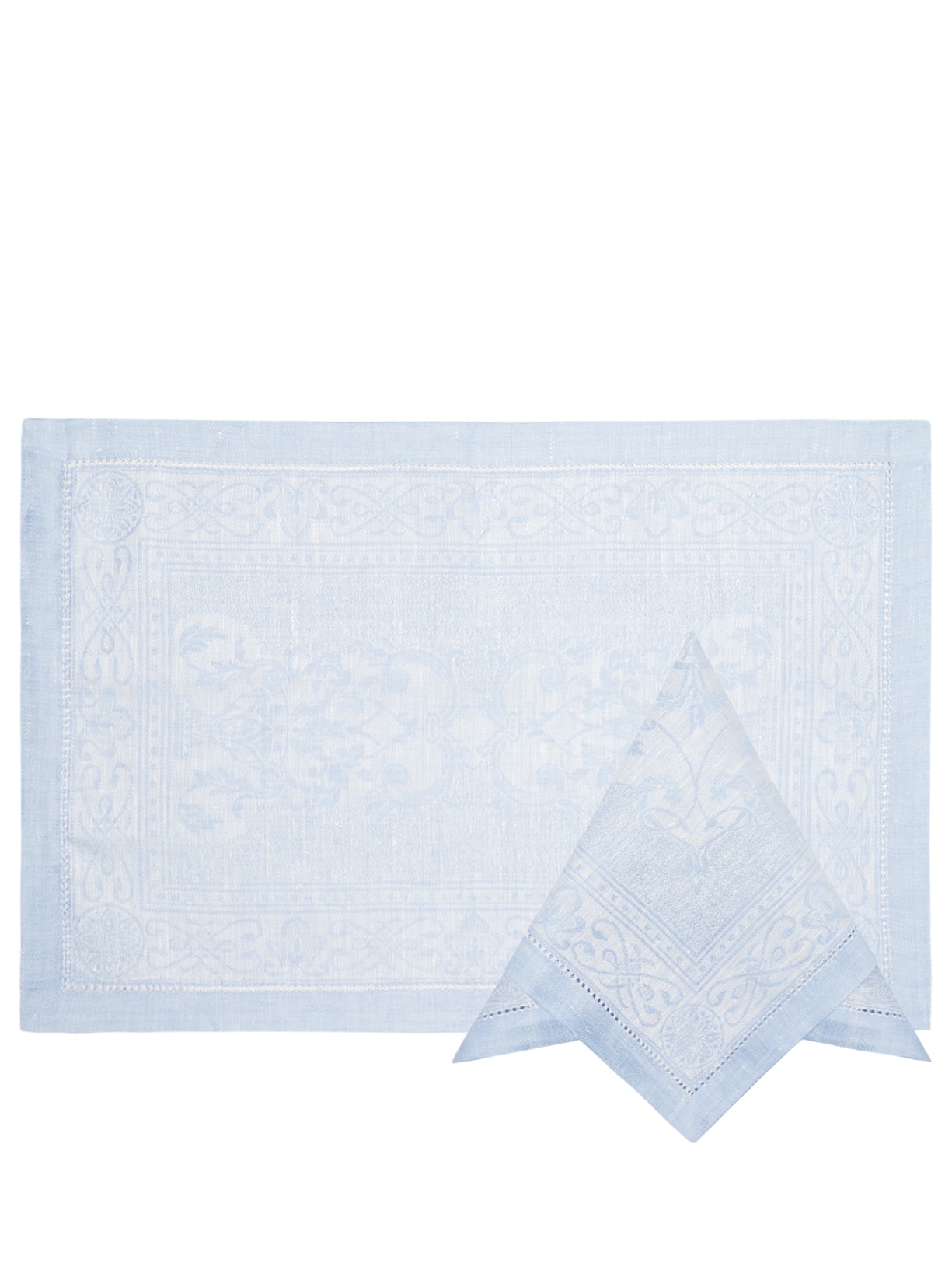 Conjunto de Lugar Americano Com Guardanapo Em Linho 2 Peças - Azul