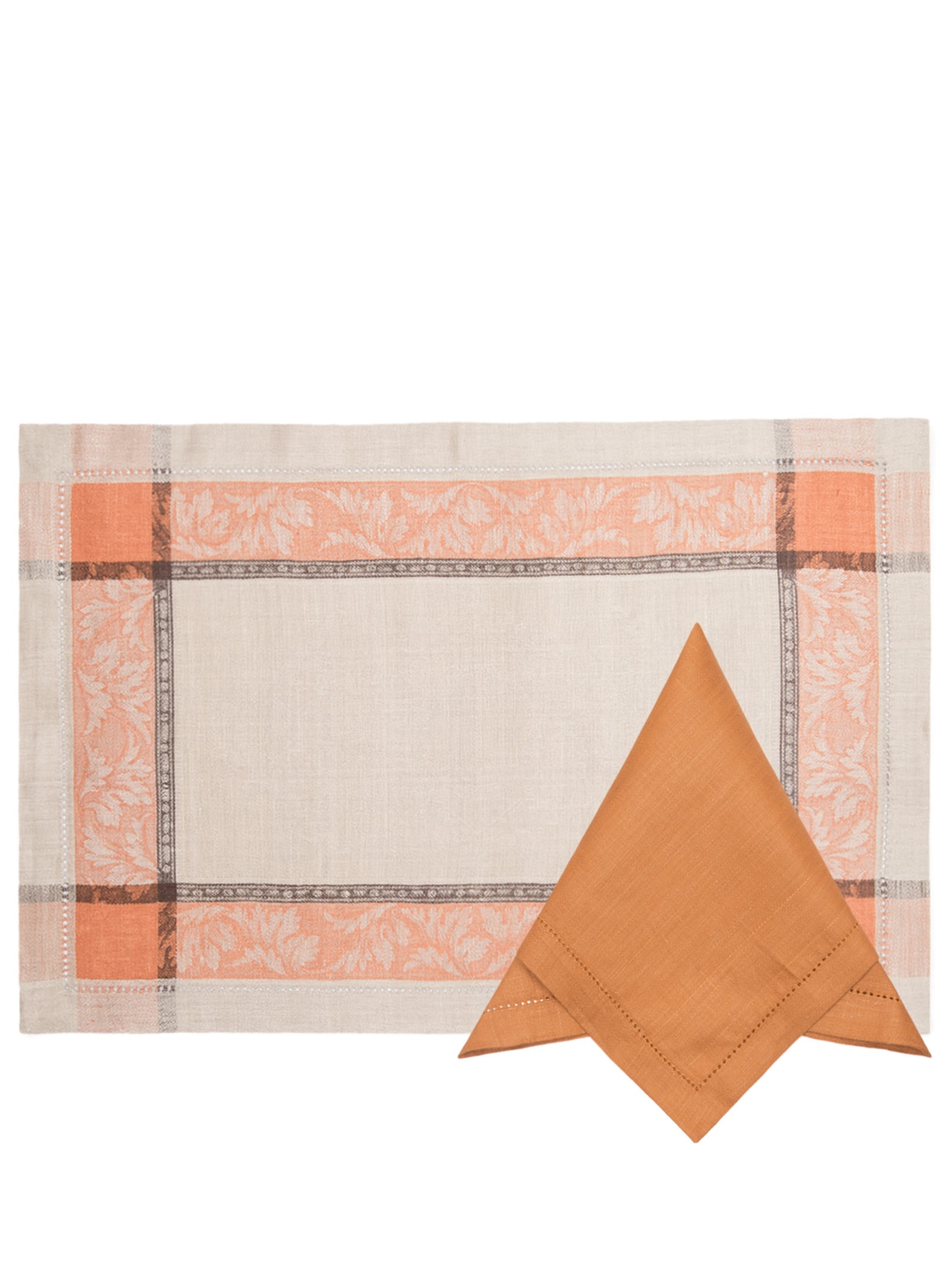 Conjunto de Lugar Americano Com Guardanapo Em Linho 2 Peças - Bege