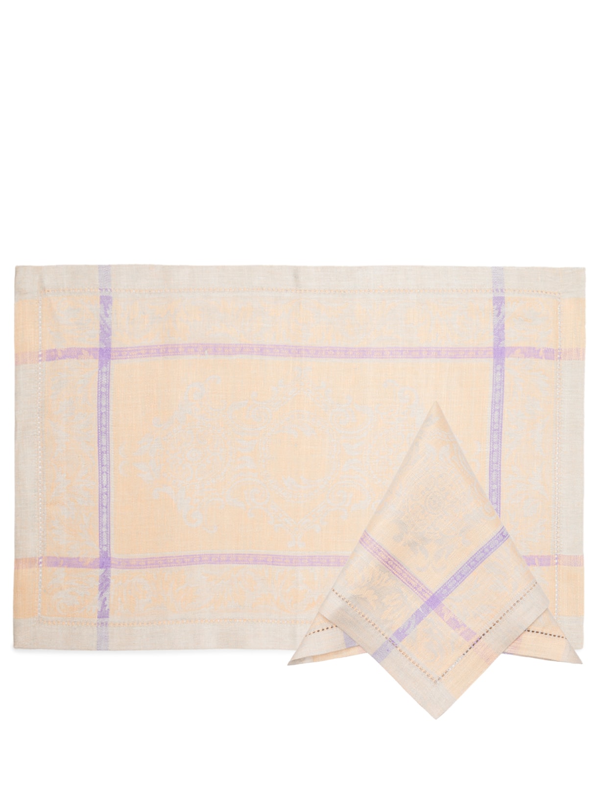 Conjunto de Lugar Americano Com Guardanapo Em Linho 2 Peças - Bege