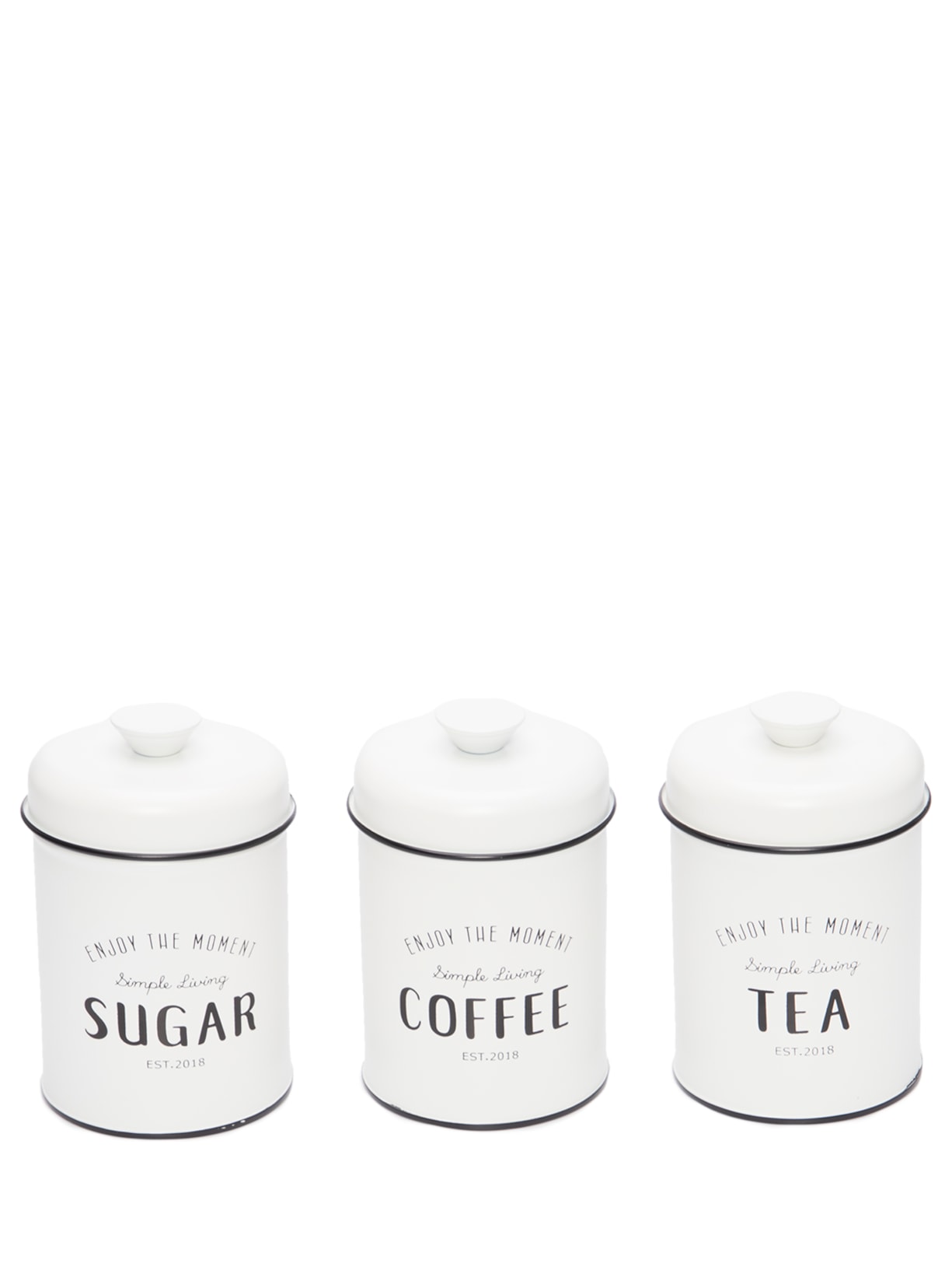 Conjunto De Potes Em Metal 3 Peças - Branco