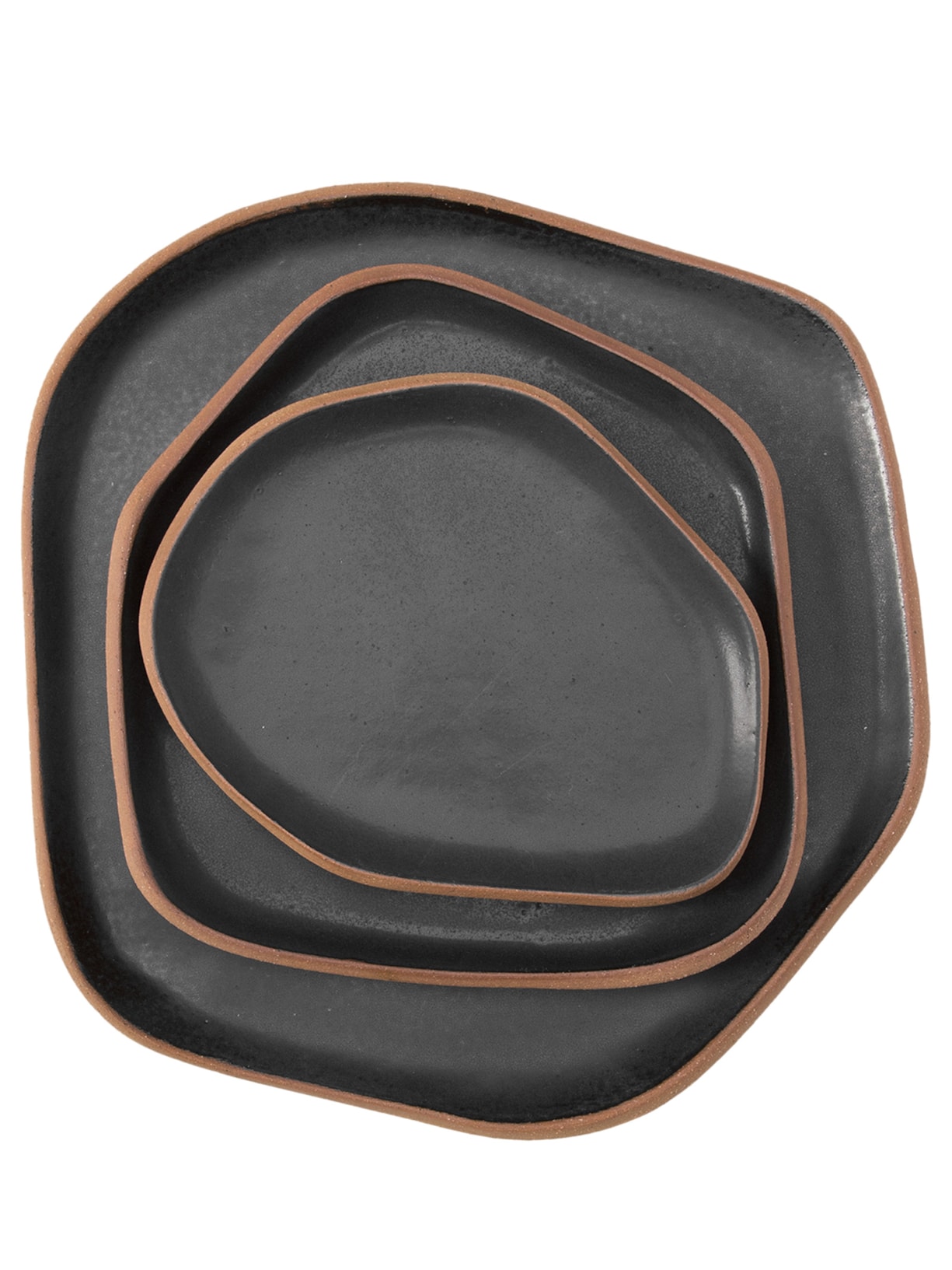 Conjunto De Pratos Burle Marx 3 Peças - Preto