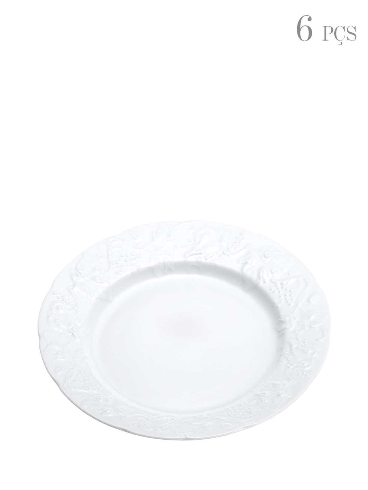 Conjunto De Pratos De Sobremesa Limoges Vendange Em Porcelana 6 Peças - Branco
