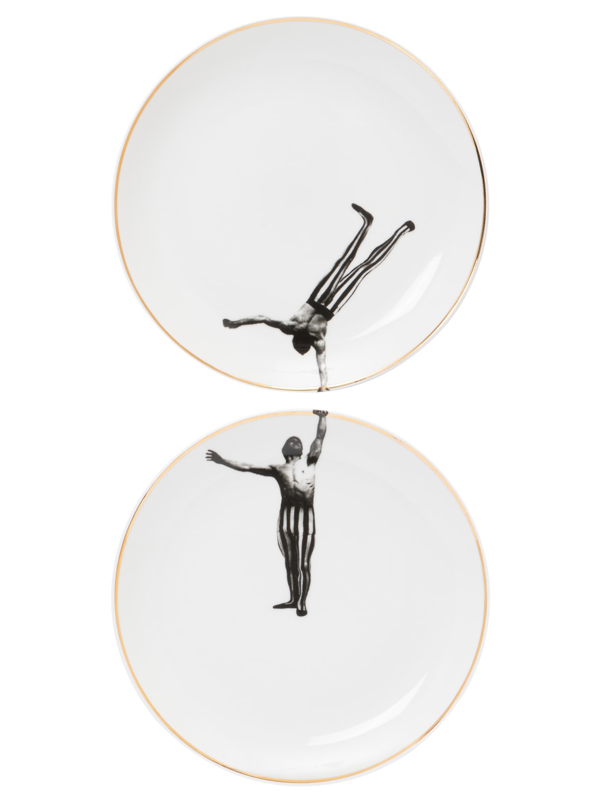 Conjunto De Pratos Decorativos Dupla Equilibrista 2 Unidades - Branco