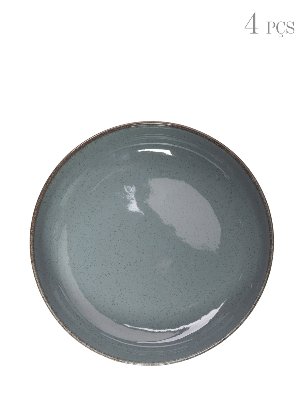 Conjunto de Pratos Fundos 4 Peças Em Porcelana - Azul