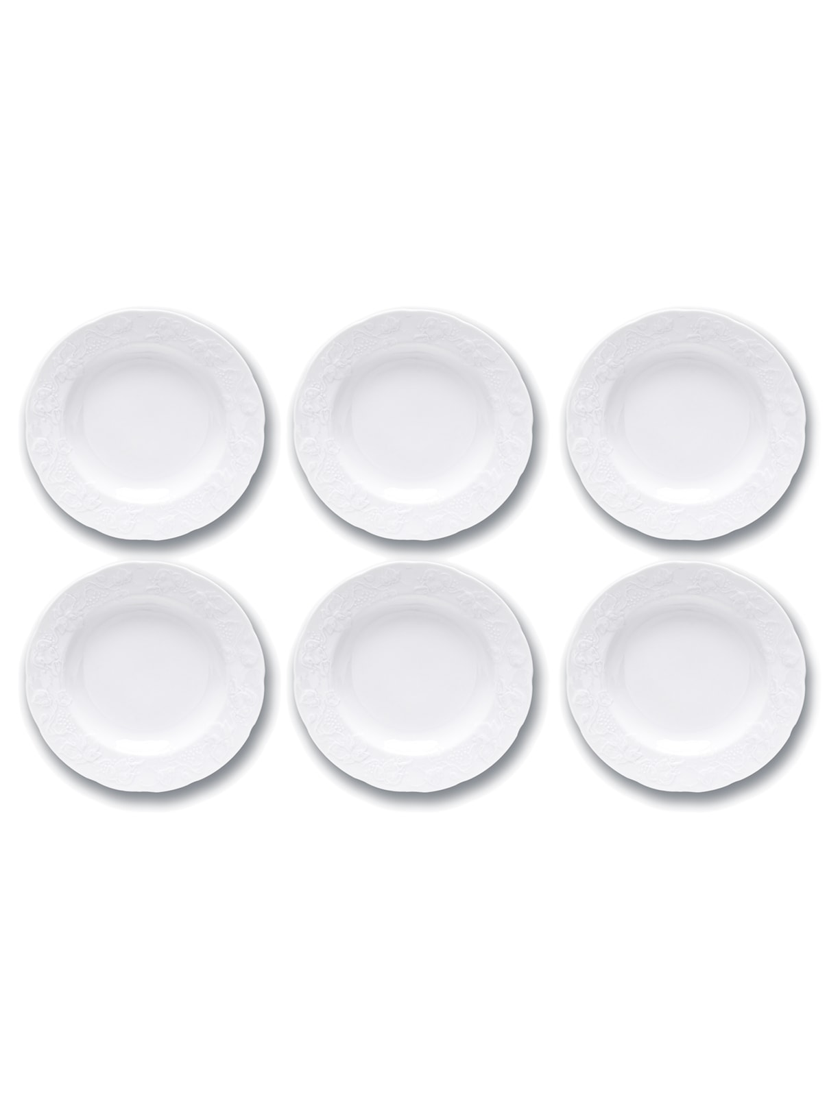 Conjunto De Pratos Fundos Limoges Vendange Em Porcelana 6 Peças Branco Wolff