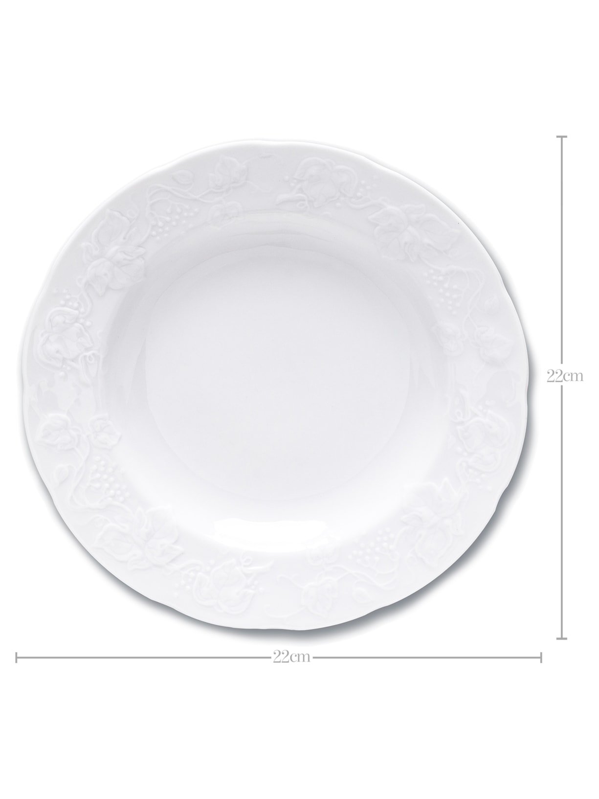 Conjunto De Pratos Fundos Limoges Vendange Em Porcelana 6 Peças Branco Wolff