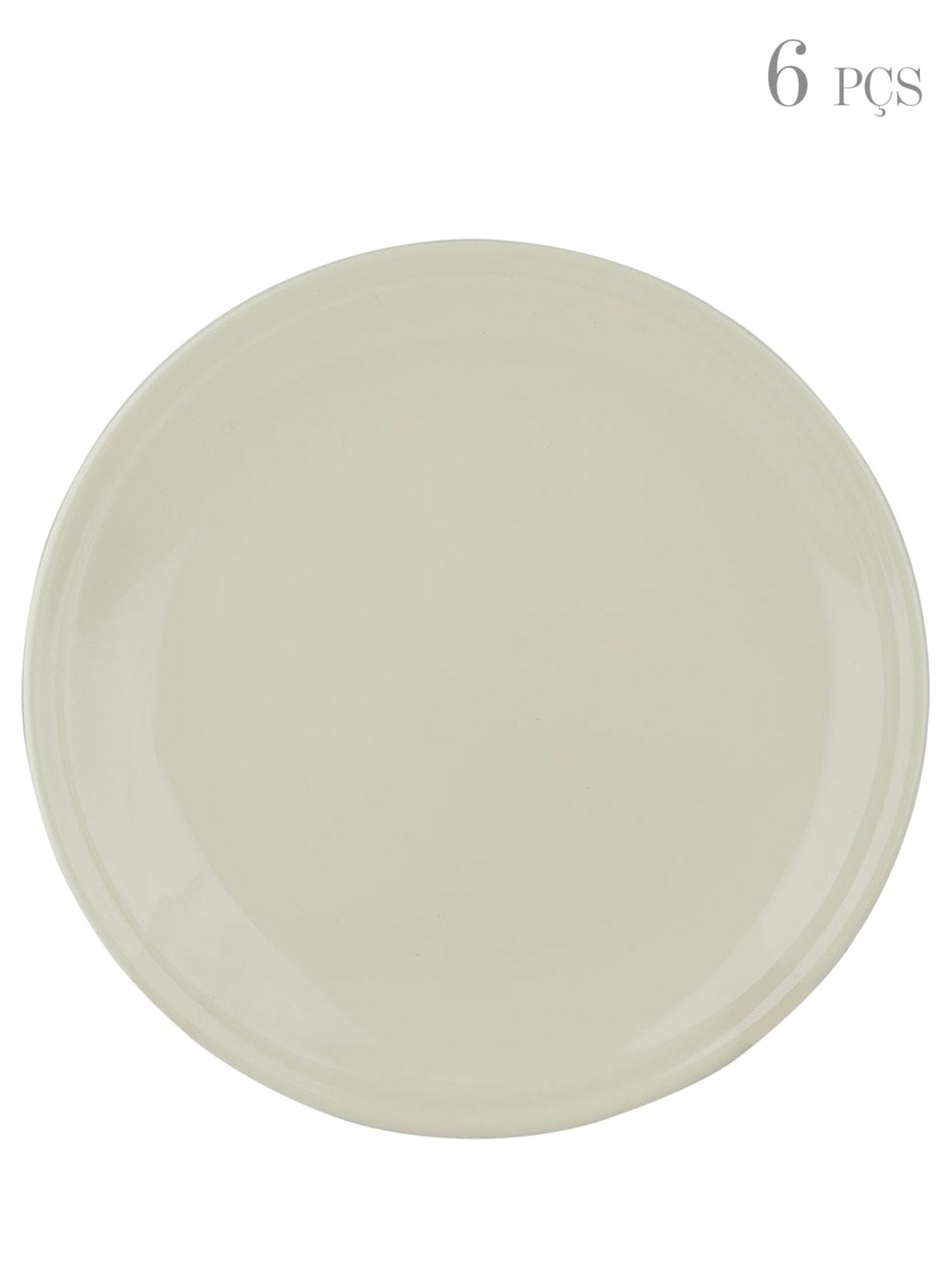 Conjunto de Pratos Rasos 6 Peças Em Cerâmica Bege '2Home