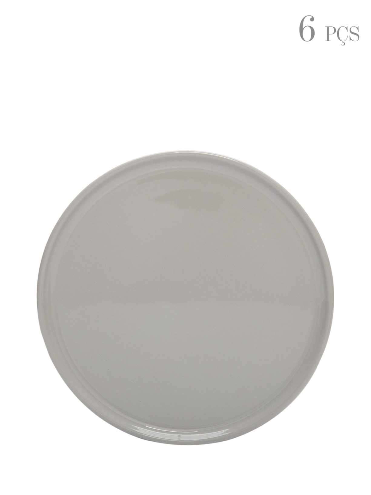 Conjunto de Pratos Sobremesa em 6 Peças Cerâmica - Cinza