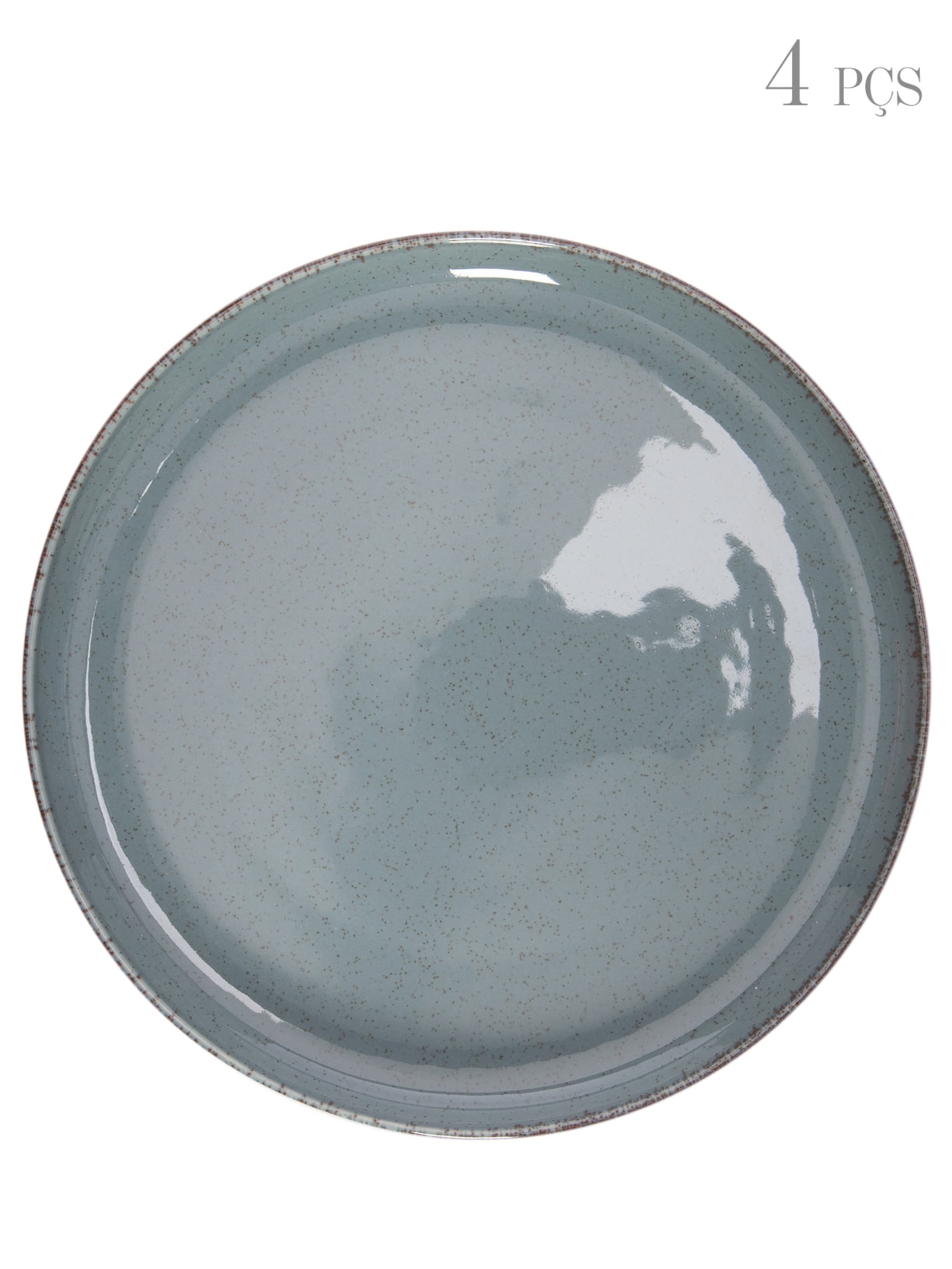 Conjunto de Pratos Sobremesa Em Porcelana 4 Peças - Azul