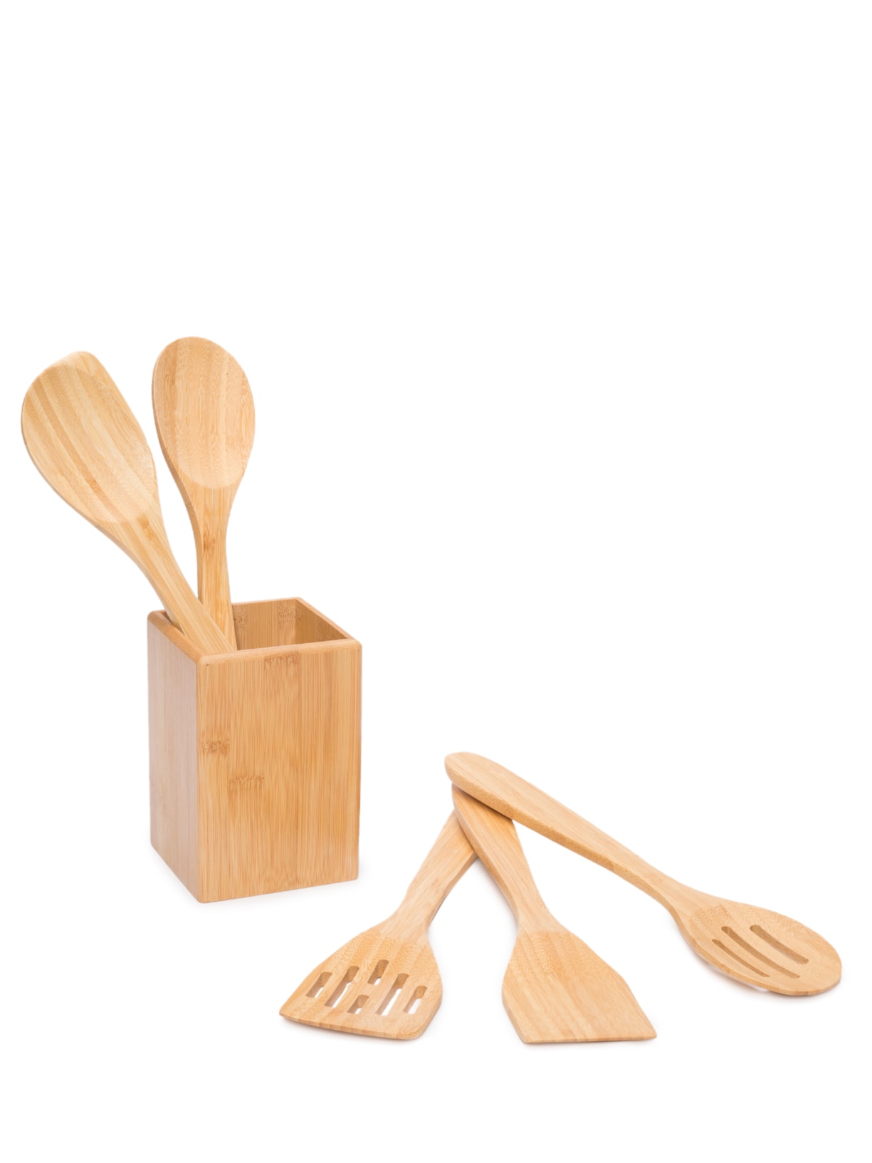 Conjunto de Utensílios 6 Peças em Bambu Marrom '2Home