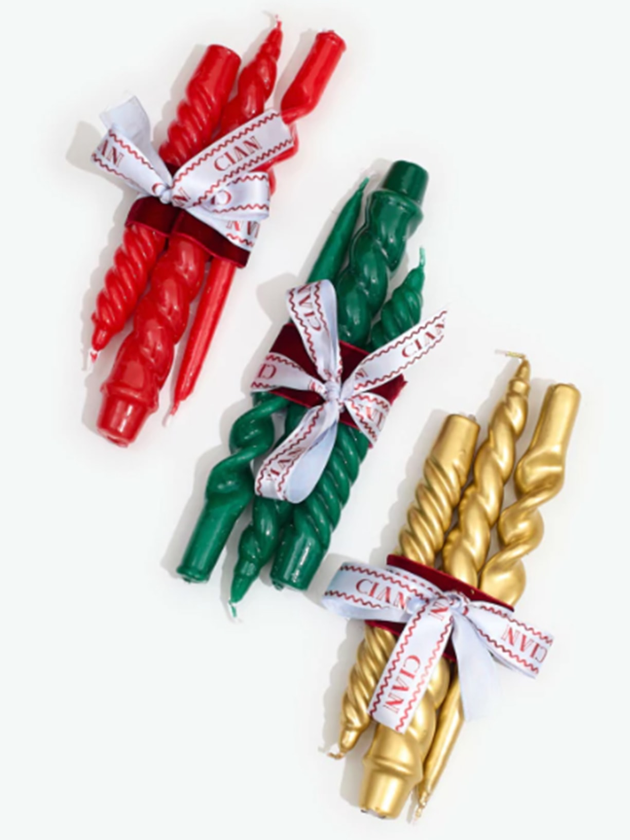 Conjunto De Velas Castiçal Especial Natal Dourado Cian Candle