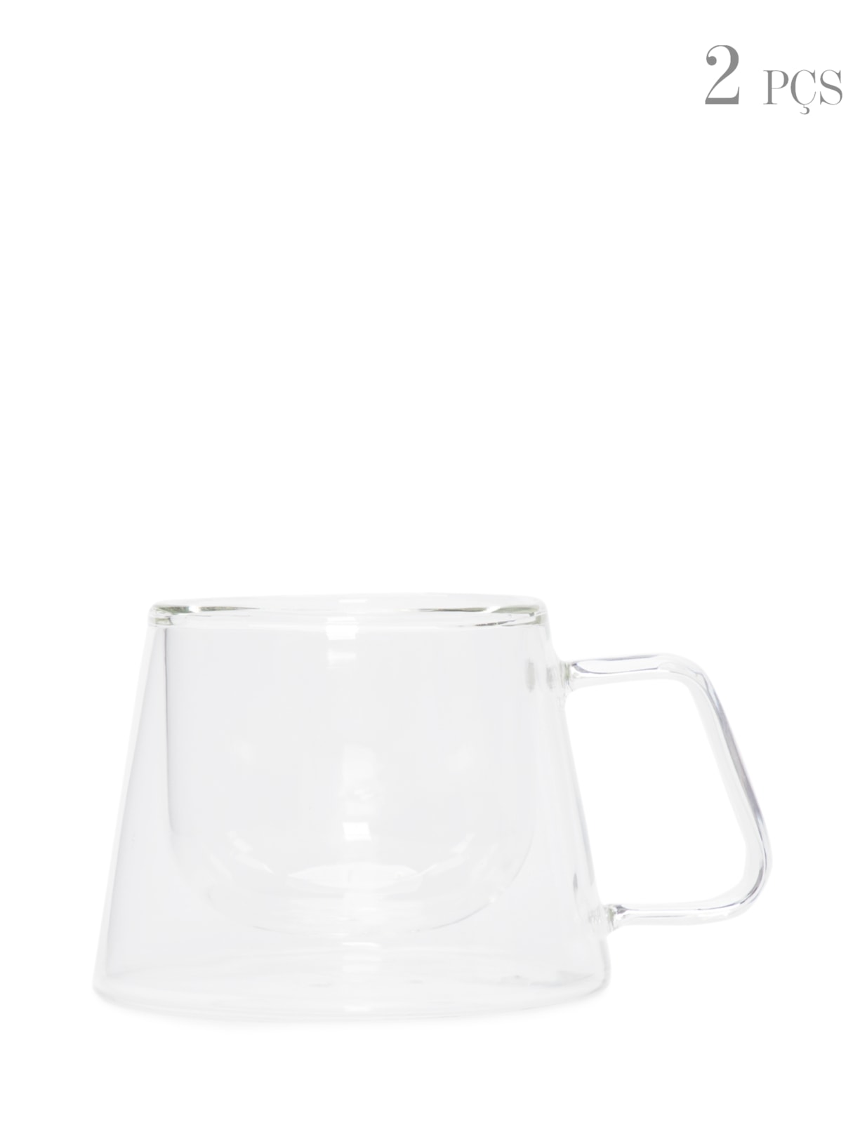 Conjunto De Xícaras Para Café e Resistente Em Vidro Borossilicado 2 Peças - Branco