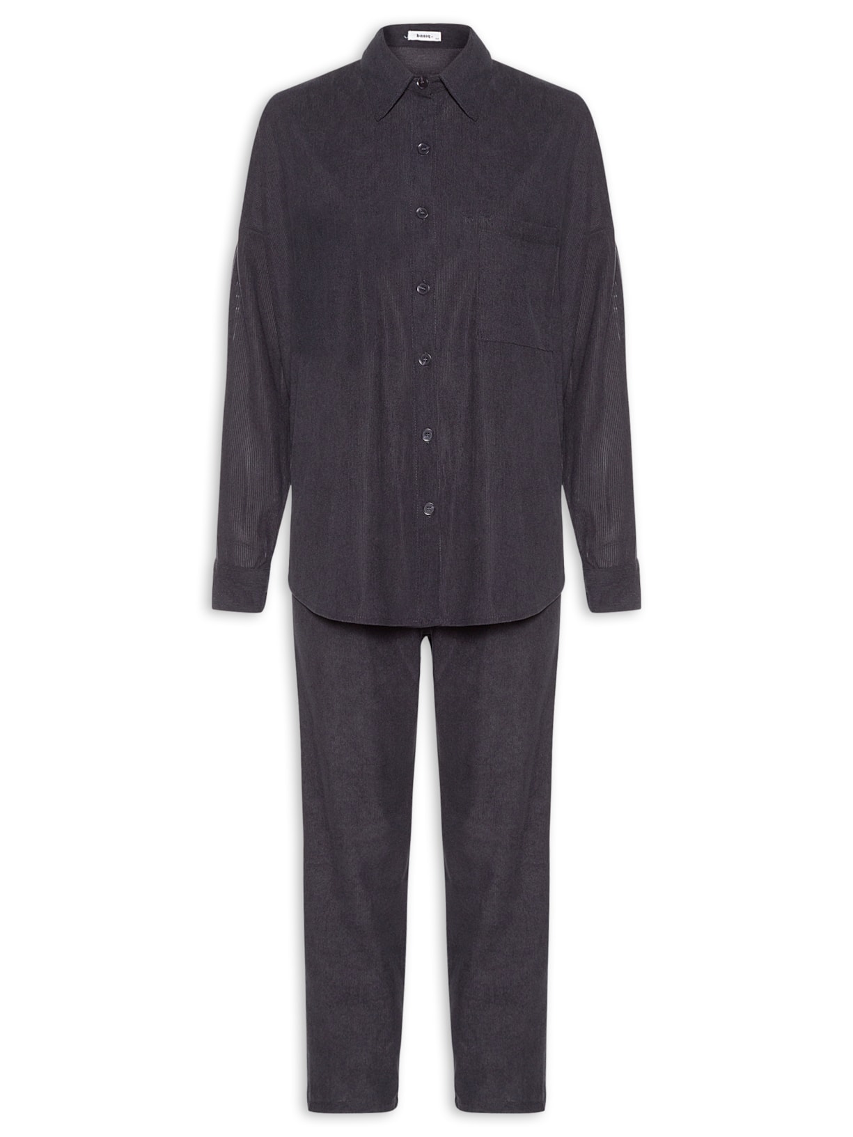 Conjunto Feminino Alfaiataria Texturizada - Cinza