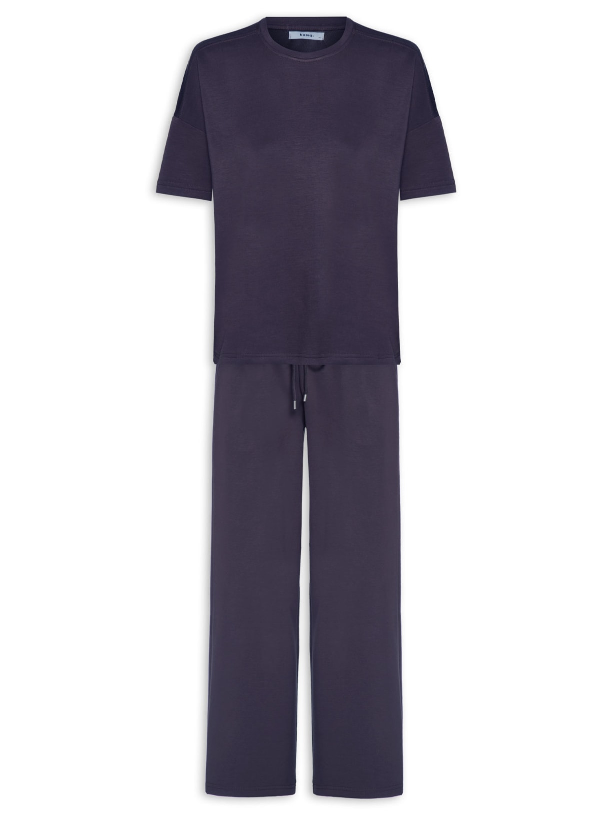 Conjunto Feminino Básico Em Malha - Azul