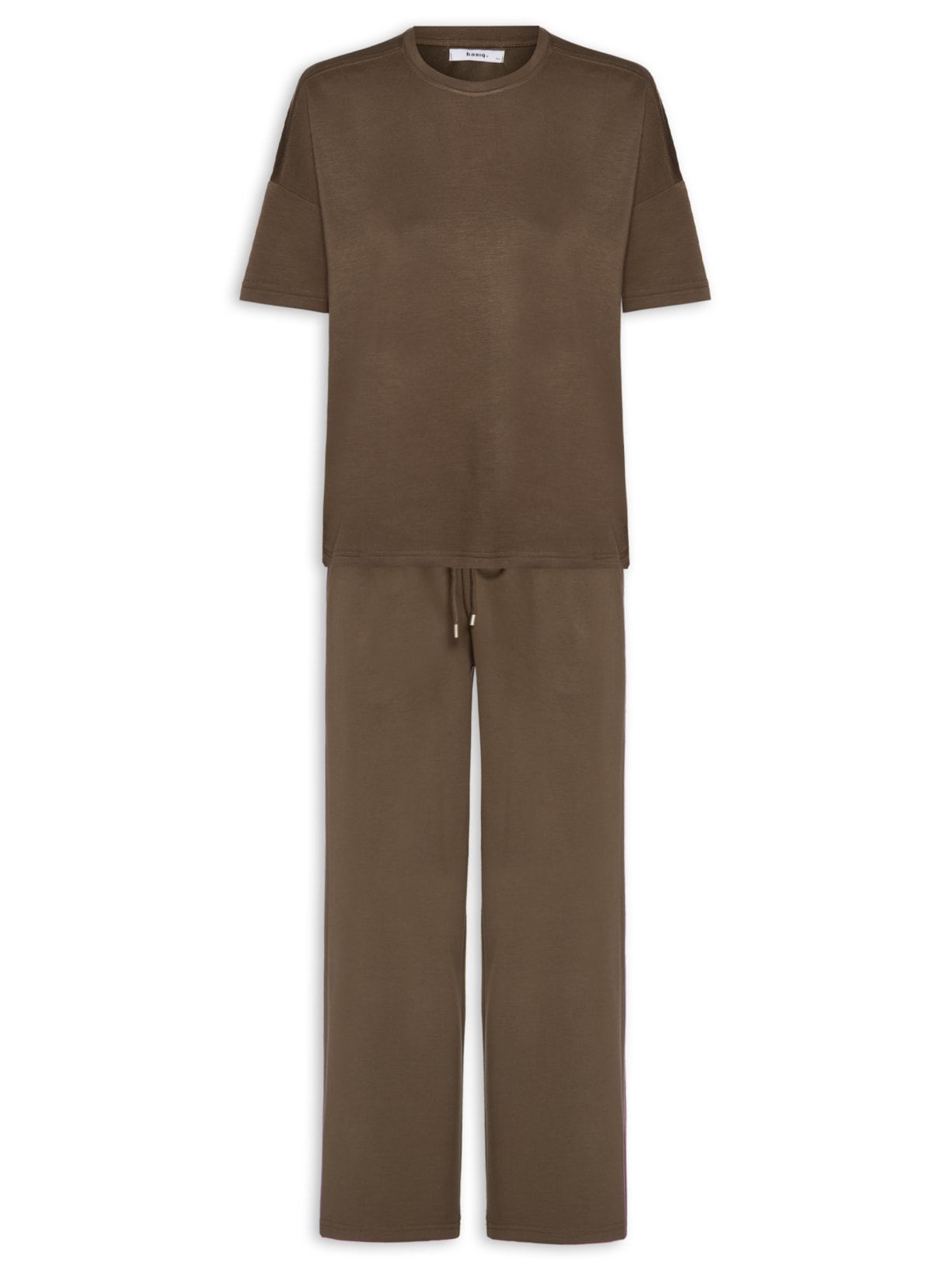 Conjunto Feminino Básico Em Malha - Marrom