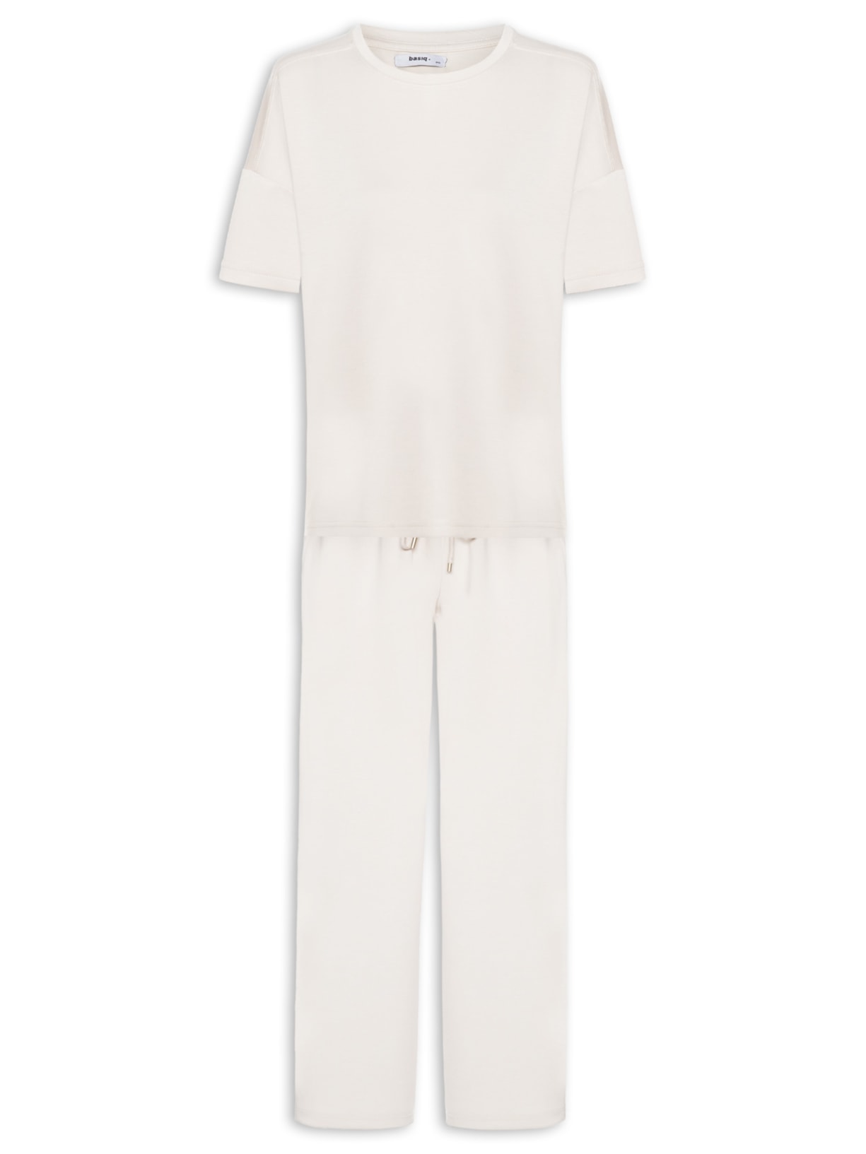 Conjunto Feminino Básico Em Malha - Off White
