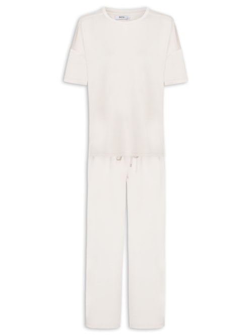 Conjunto Feminino Básico Em Malha - Off White