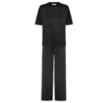 Conjunto Feminino Básico Em Malha - Preto