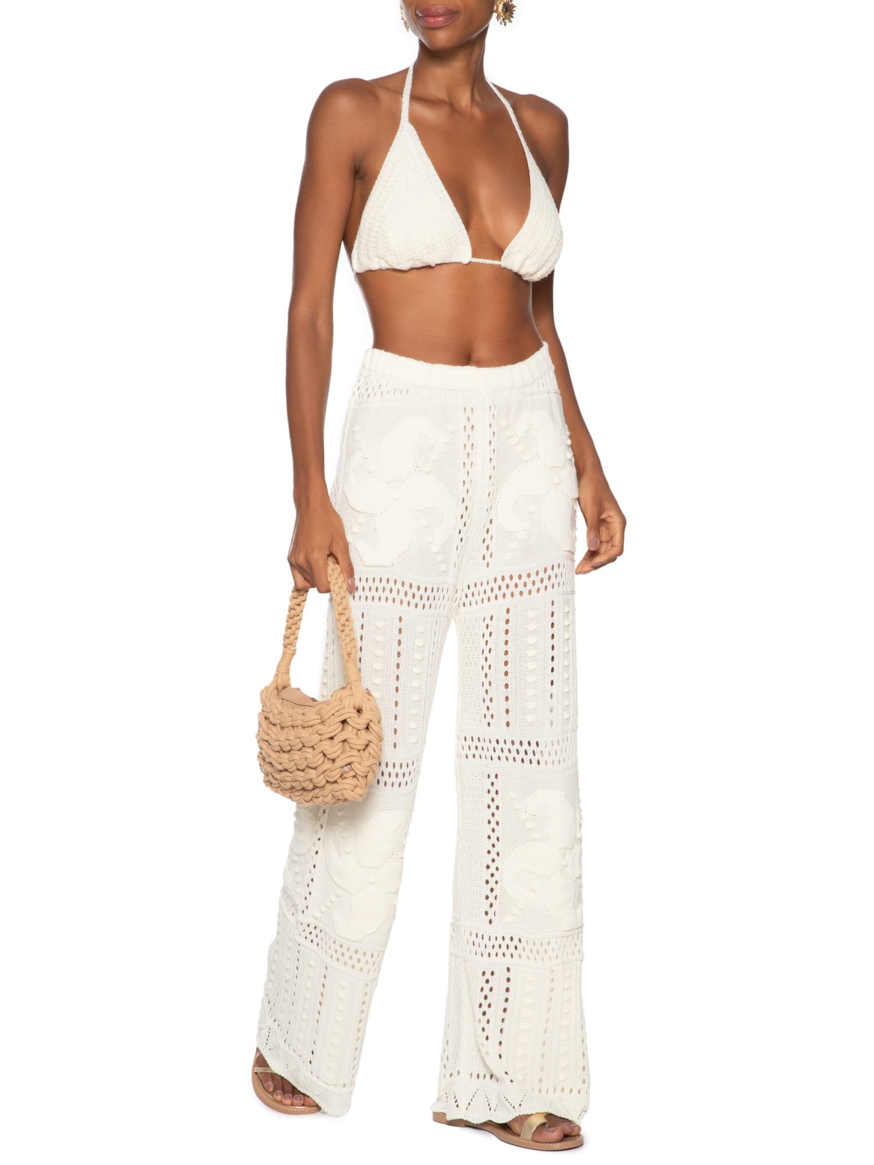 Conjunto Feminino Beachwear Em Tricot Off White Market 33