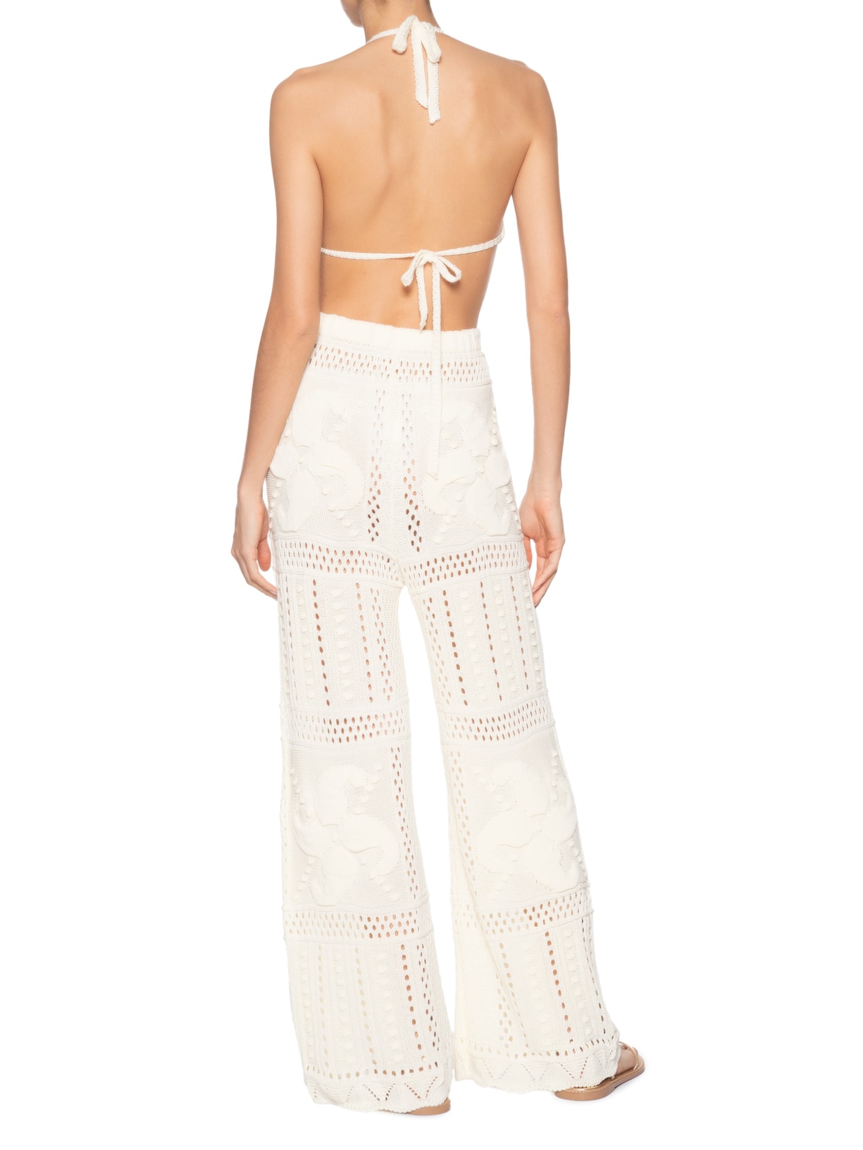 Conjunto Feminino Beachwear Em Tricot Off White Mktbeach