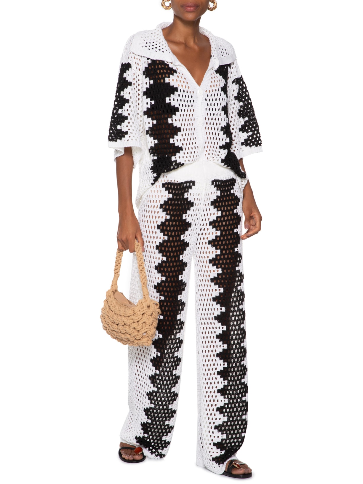 Conjunto Feminino Bicolor Beachwear Em Tricot Off White Market 33