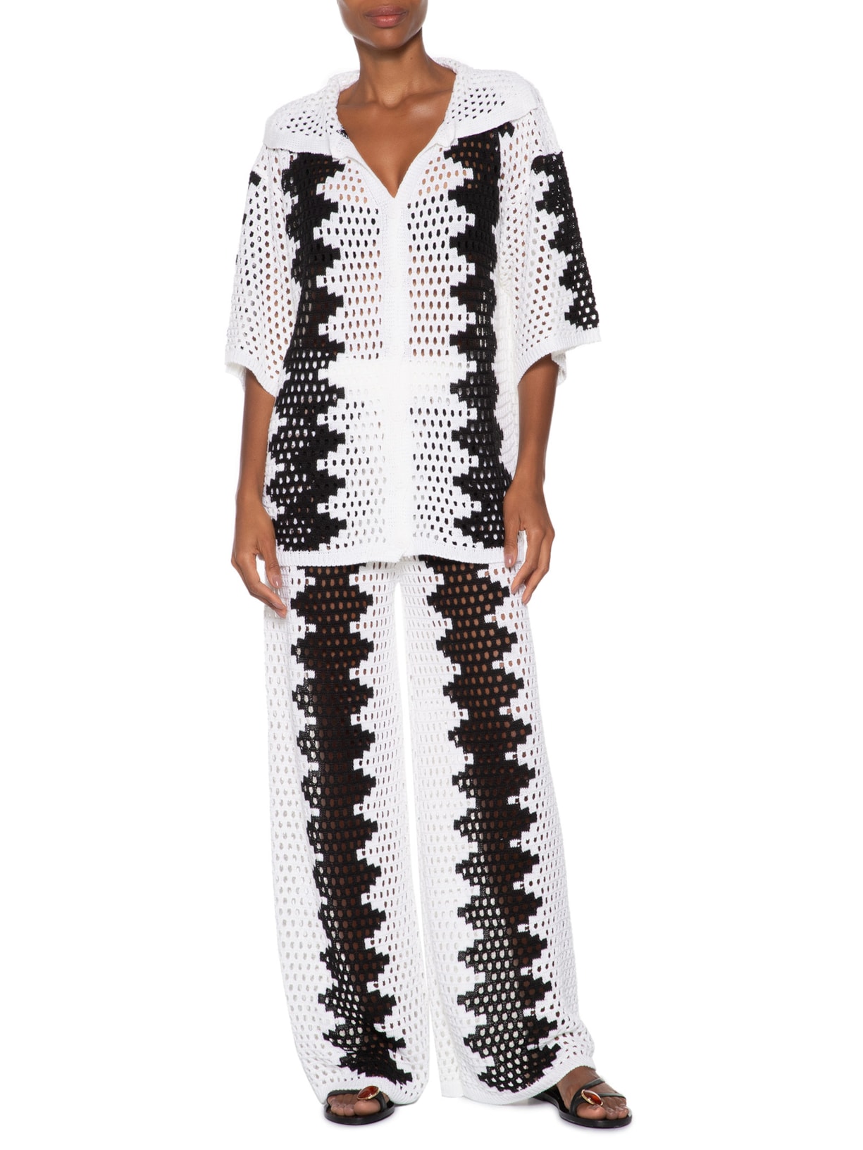 Conjunto Feminino Bicolor Beachwear Em Tricot Off White Market 33