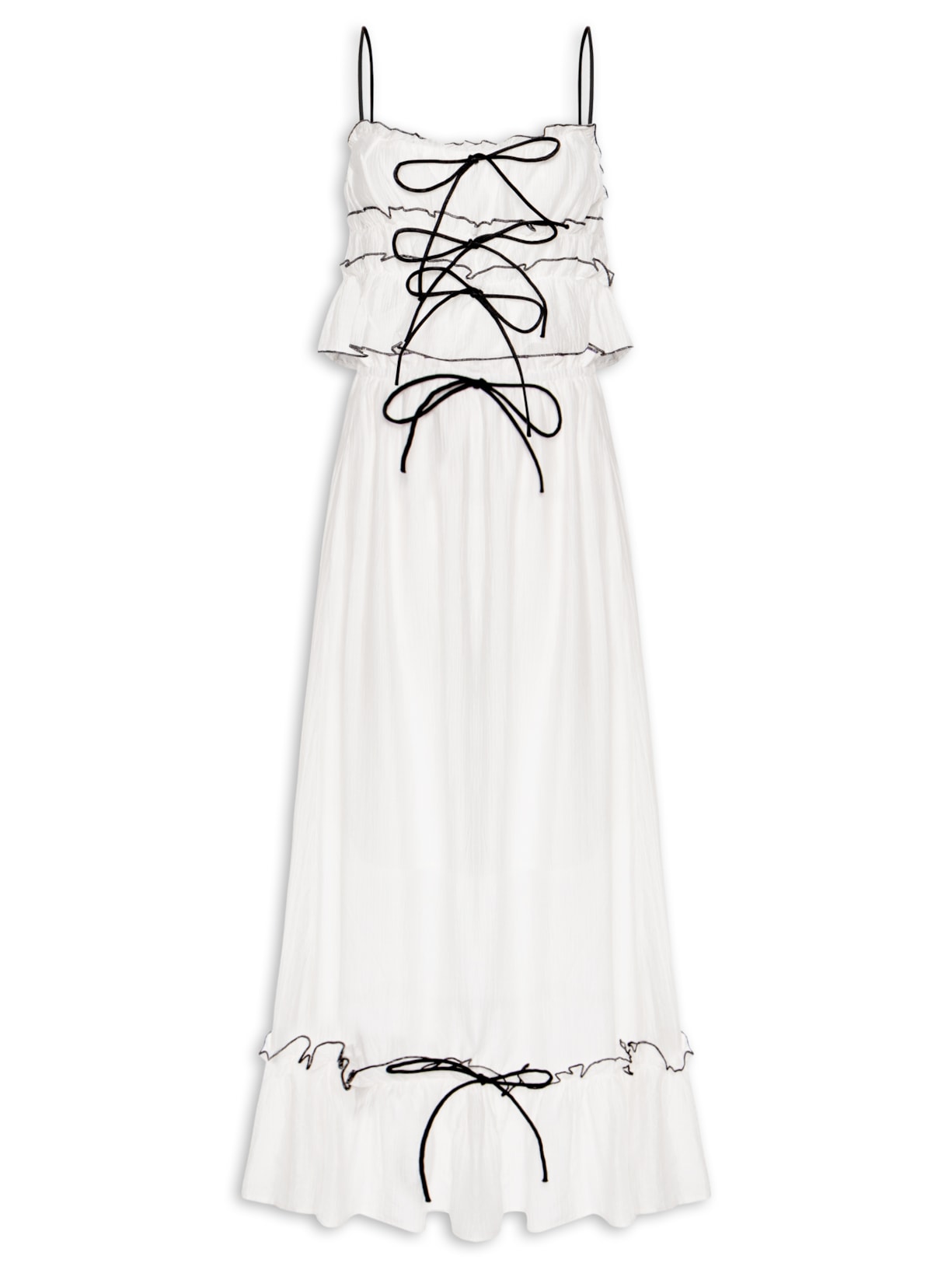 Conjunto Feminino Blusa Babados E Saia Midi Off White Market 33