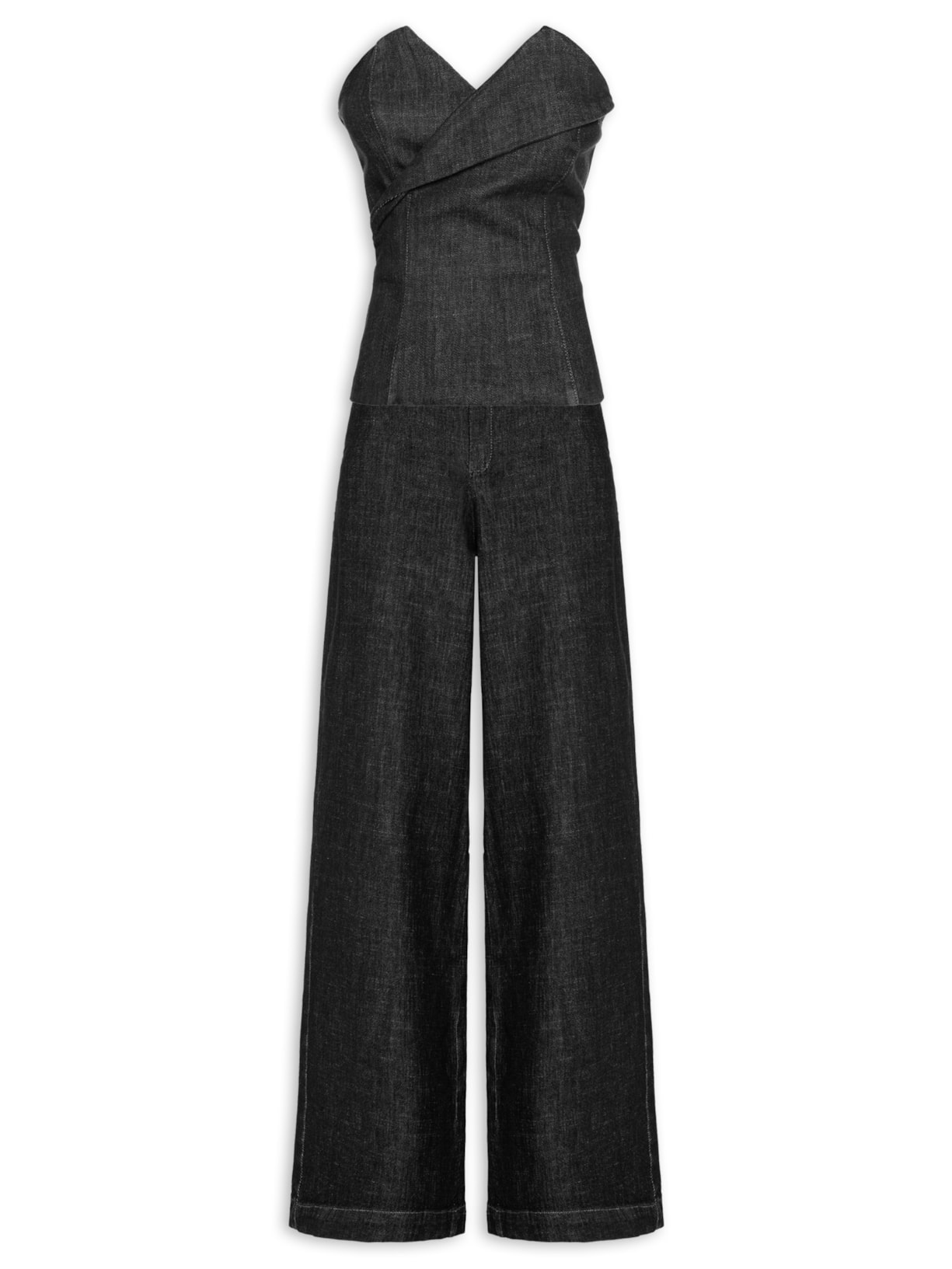 Conjunto Feminino Blusa Calça Jeans - Preto