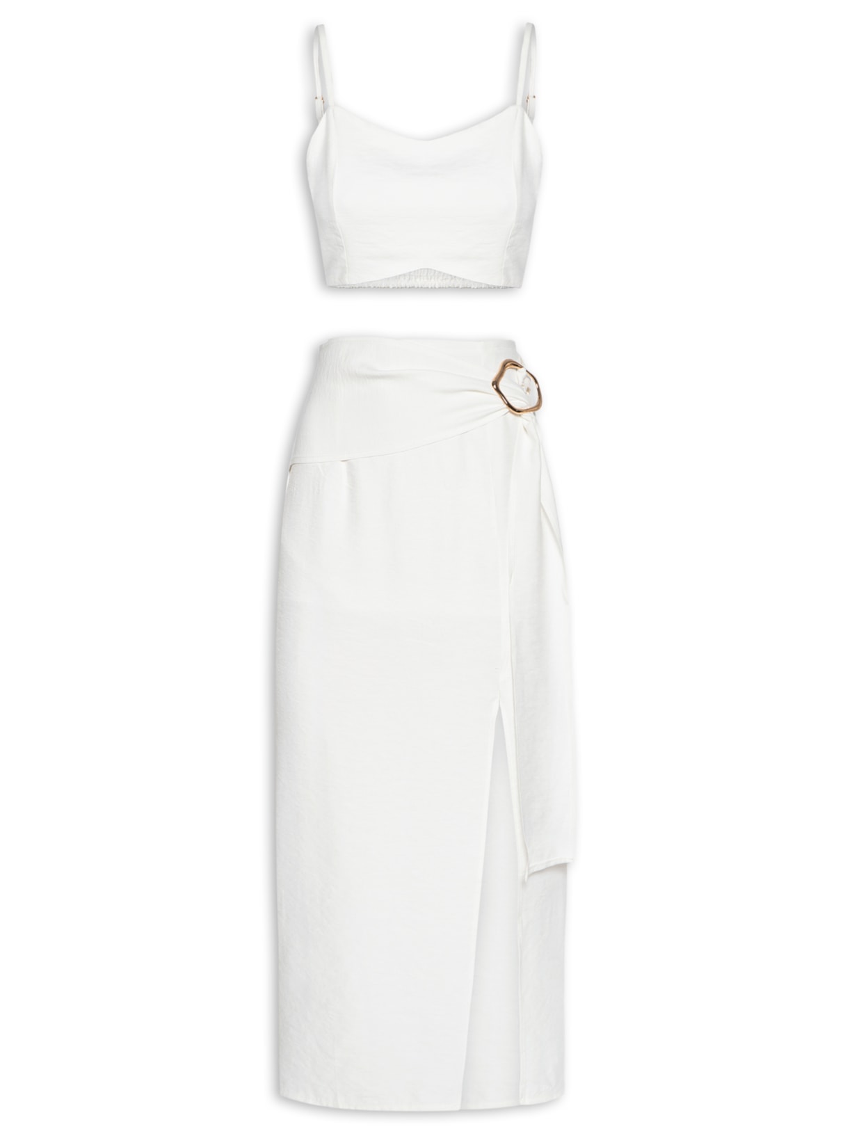 Conjunto Feminino Blusa E Saia com Fivela Off White Market 33