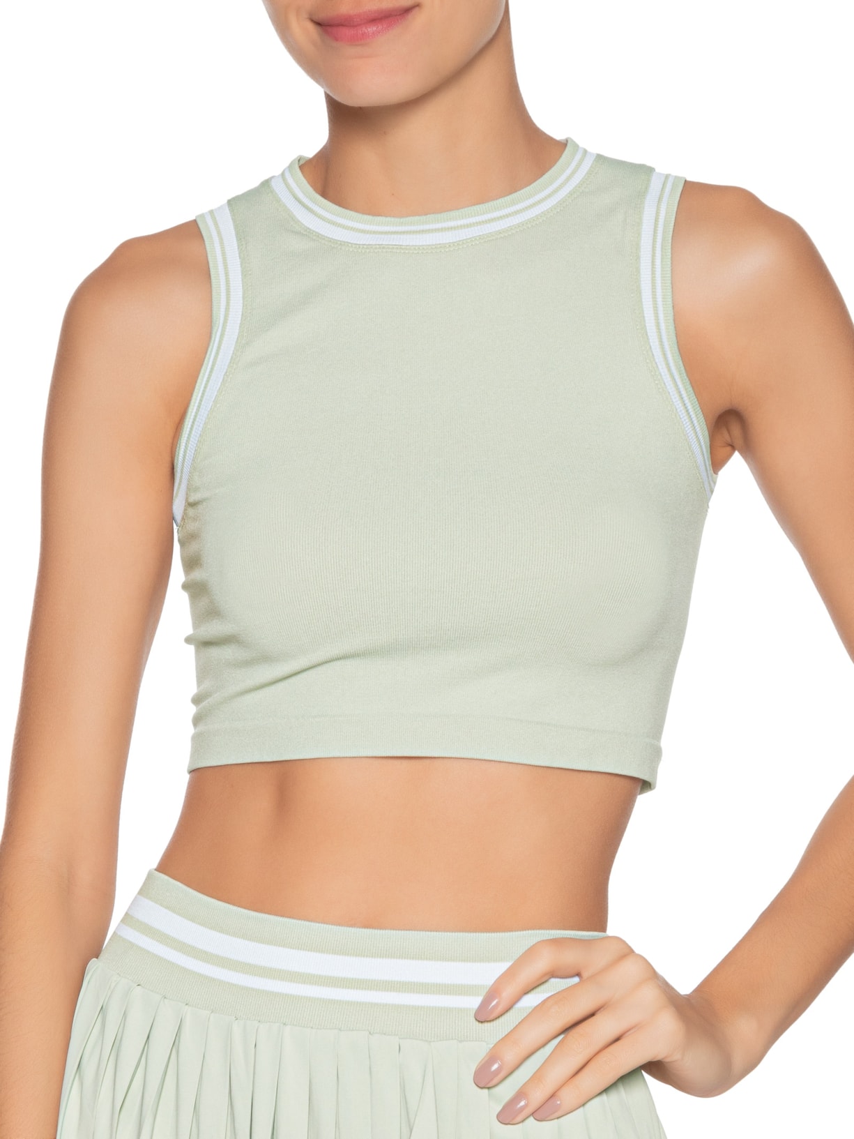 Conjunto Feminino Blusa e Saia Plissada Verde Market 33