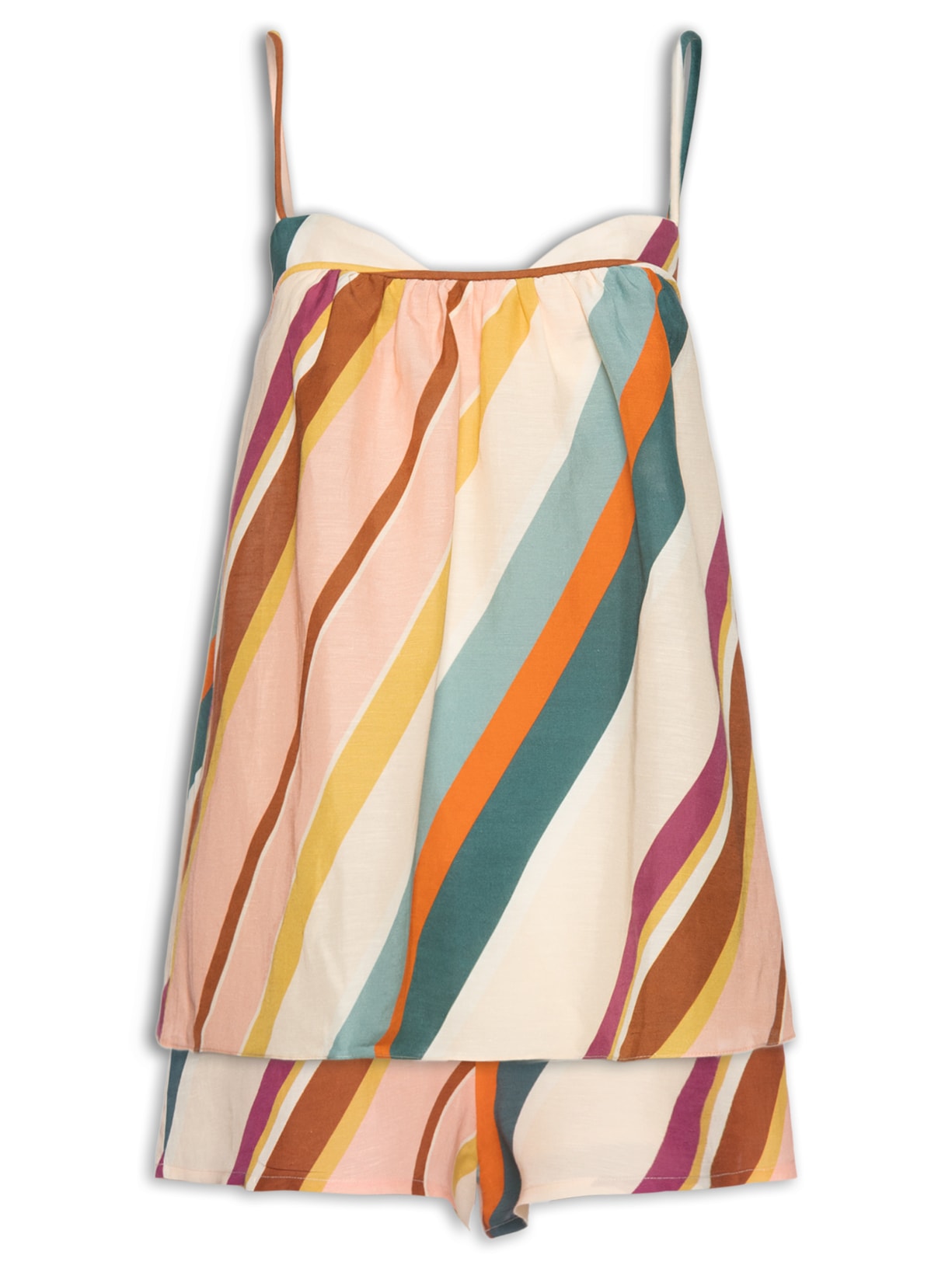 Conjunto Feminino Blusa E Short Listras - Rosa