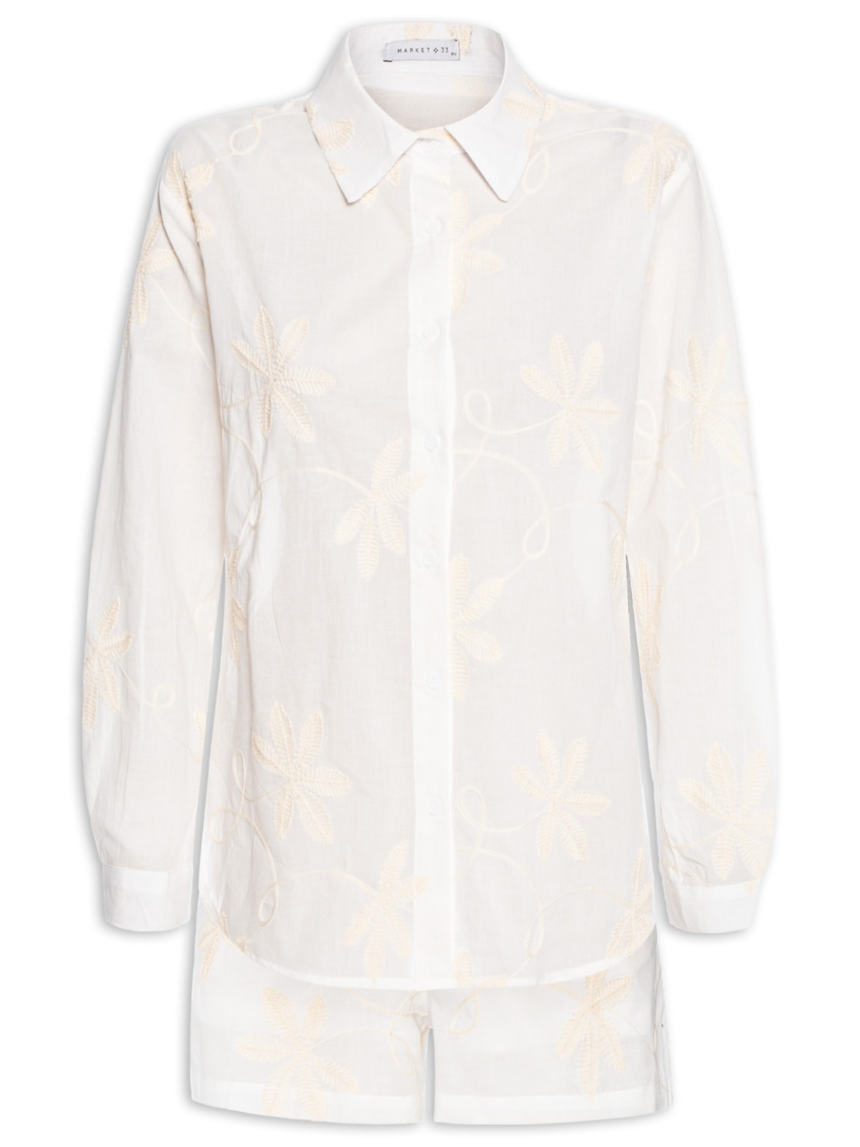 Conjunto Feminino Bordado - Off White