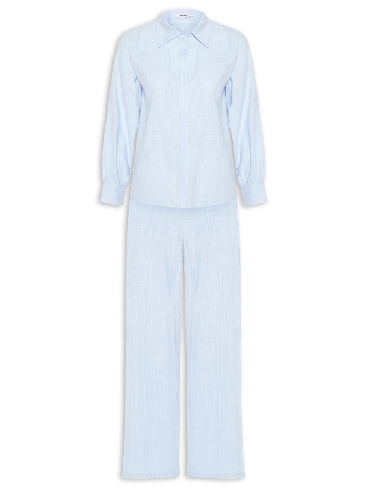 Conjunto Feminino Camisa E Calça Azul Basiq