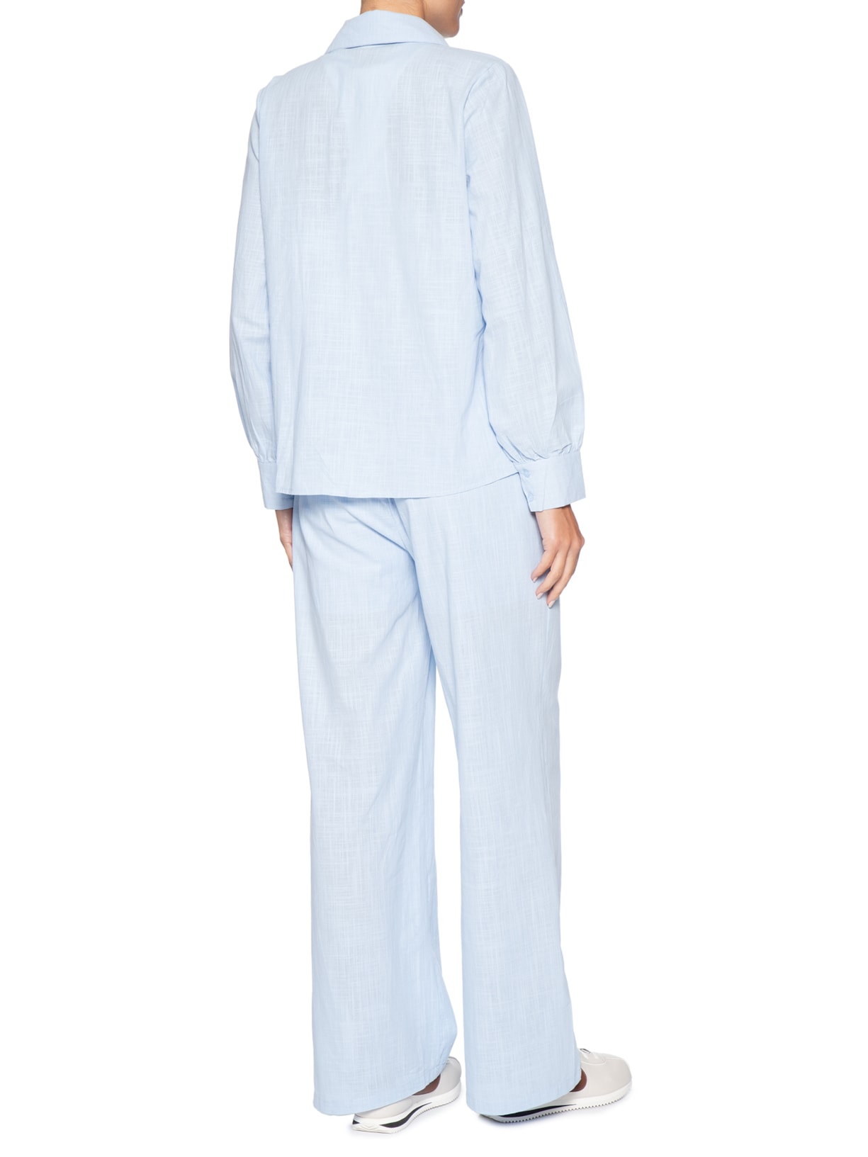 Conjunto Feminino Camisa E Calça Azul Basiq