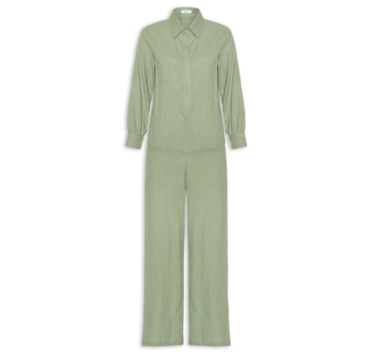 Conjunto Feminino Camisa E Calça - Verde