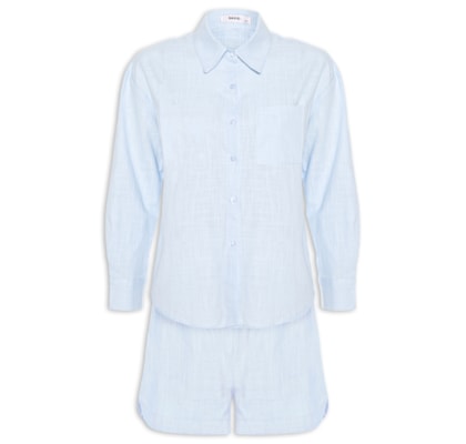 Conjunto Feminino Camisa E Short - Azul