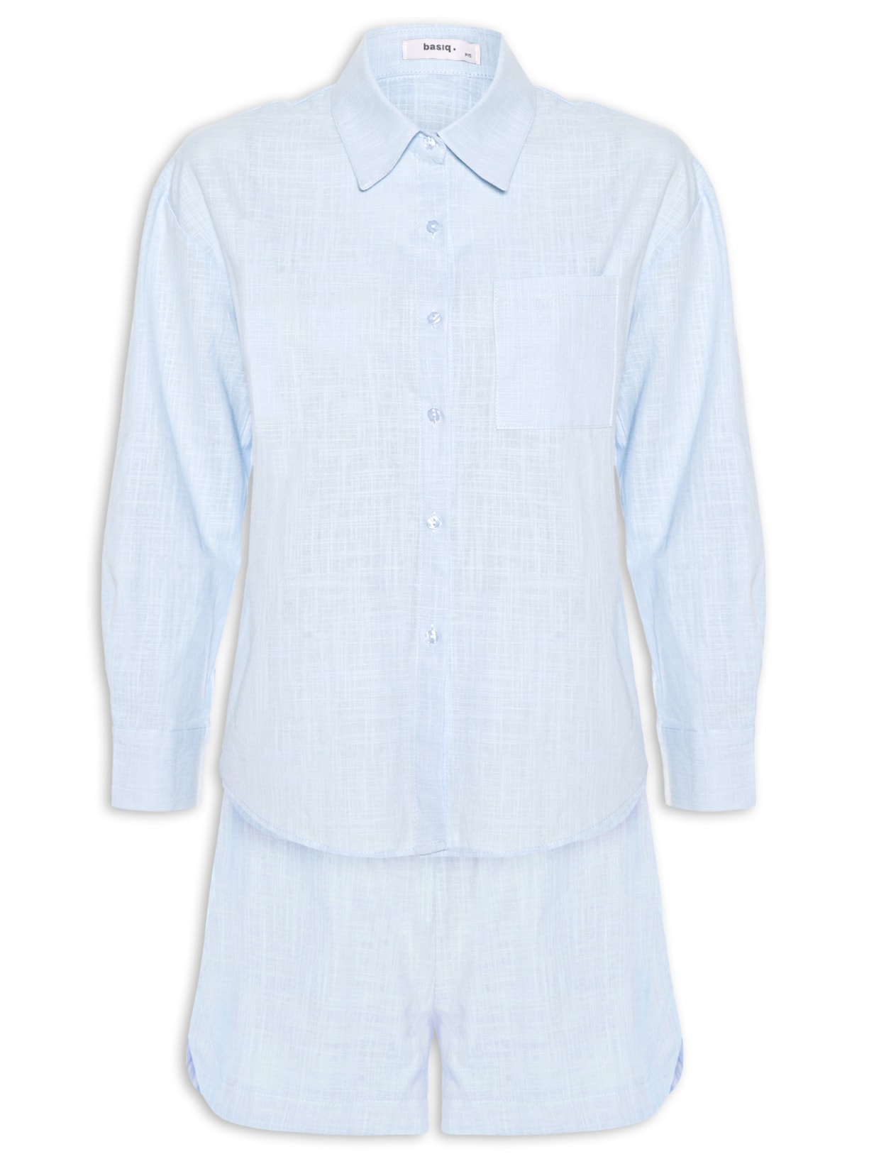 Conjunto Feminino Camisa E Short - Azul