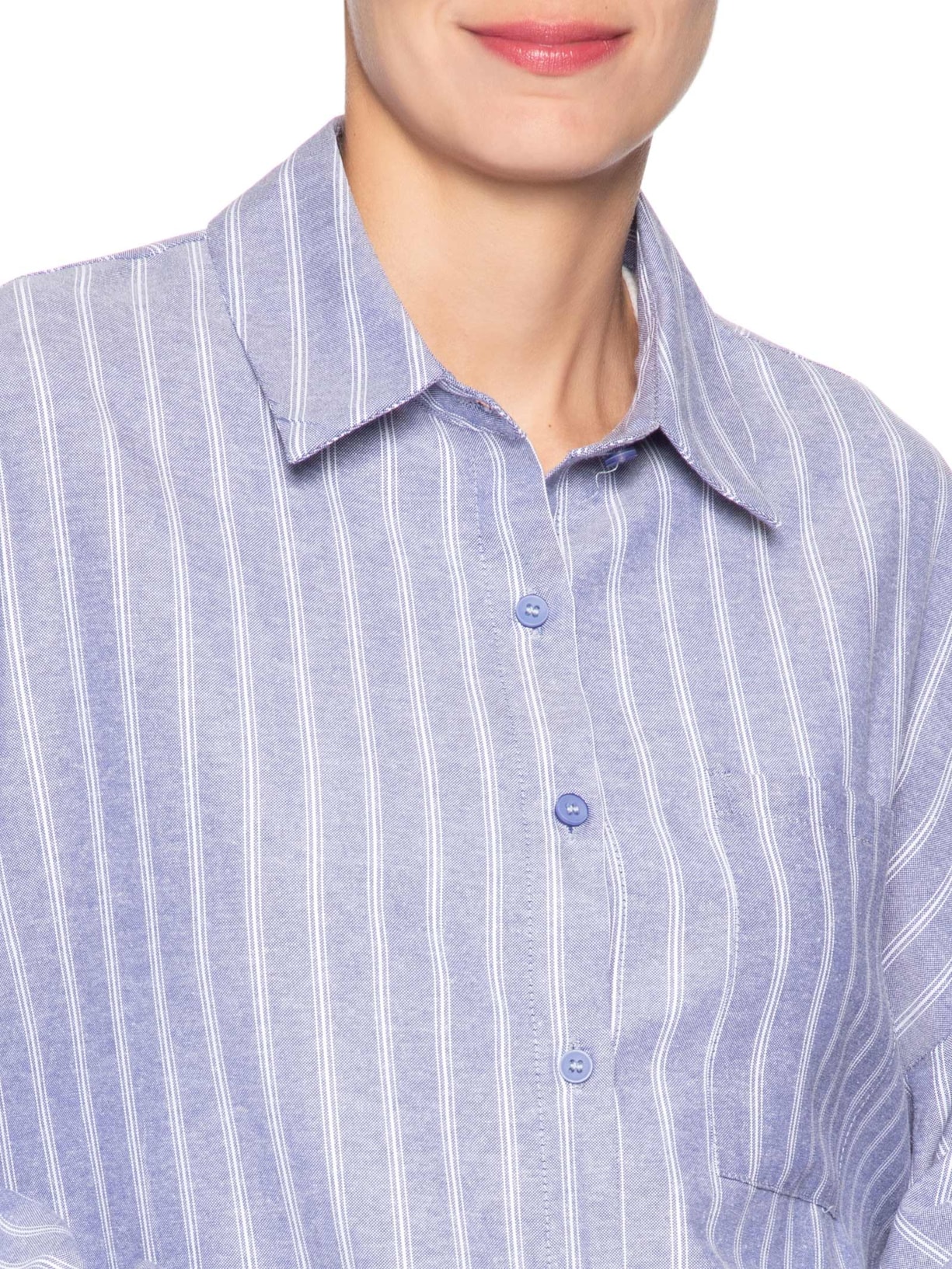 Conjunto Feminino Camisa e Short Azul Market 33