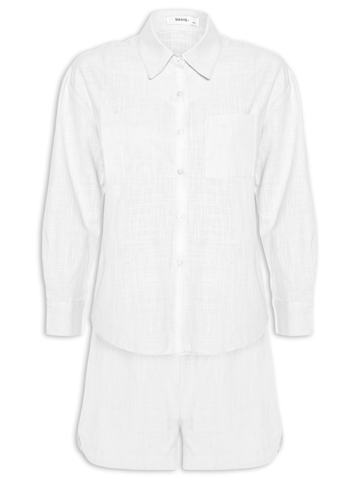 Conjunto Feminino Camisa E Short - Branco