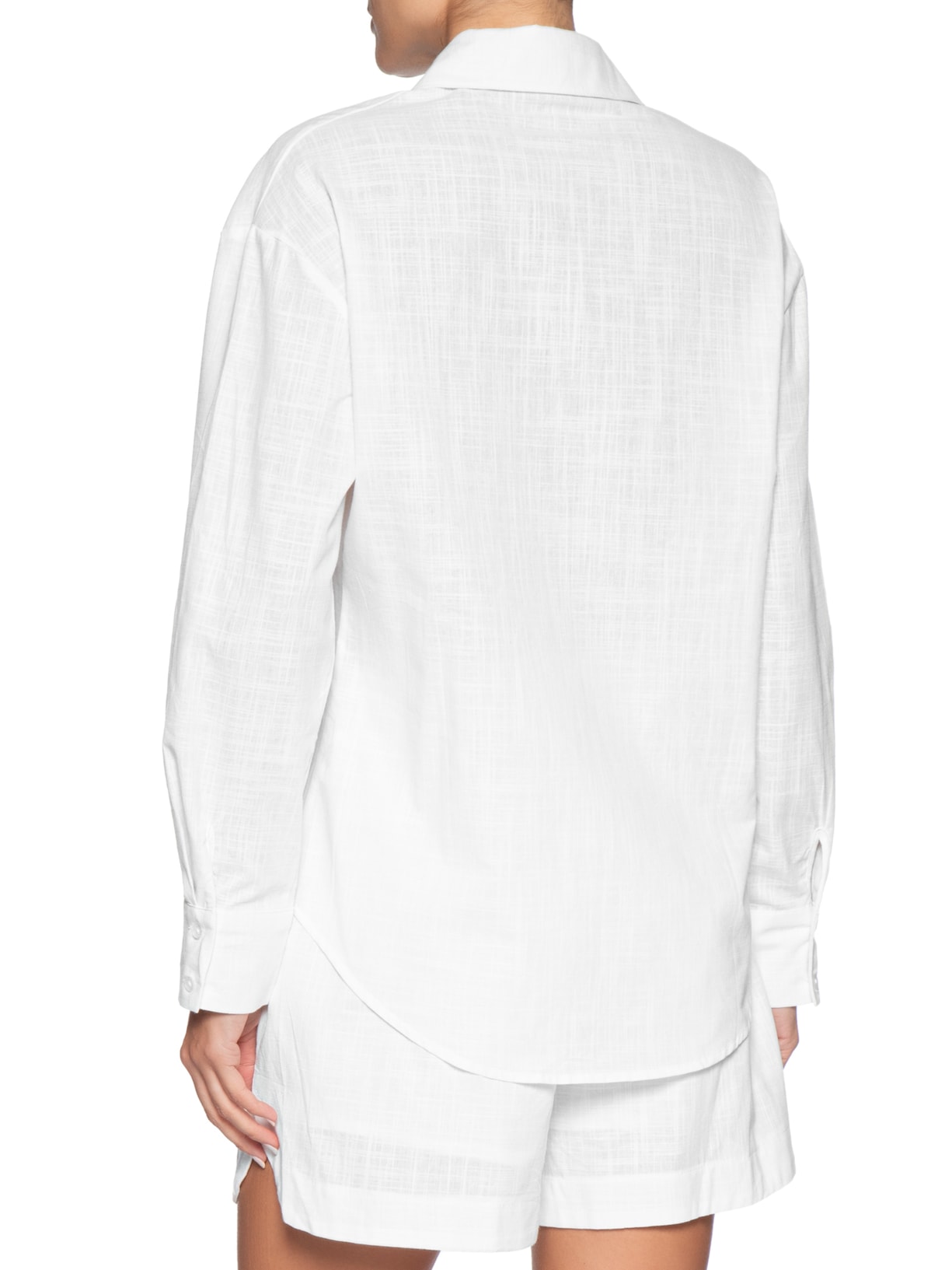 Conjunto Feminino Camisa E Short Branco Basiq