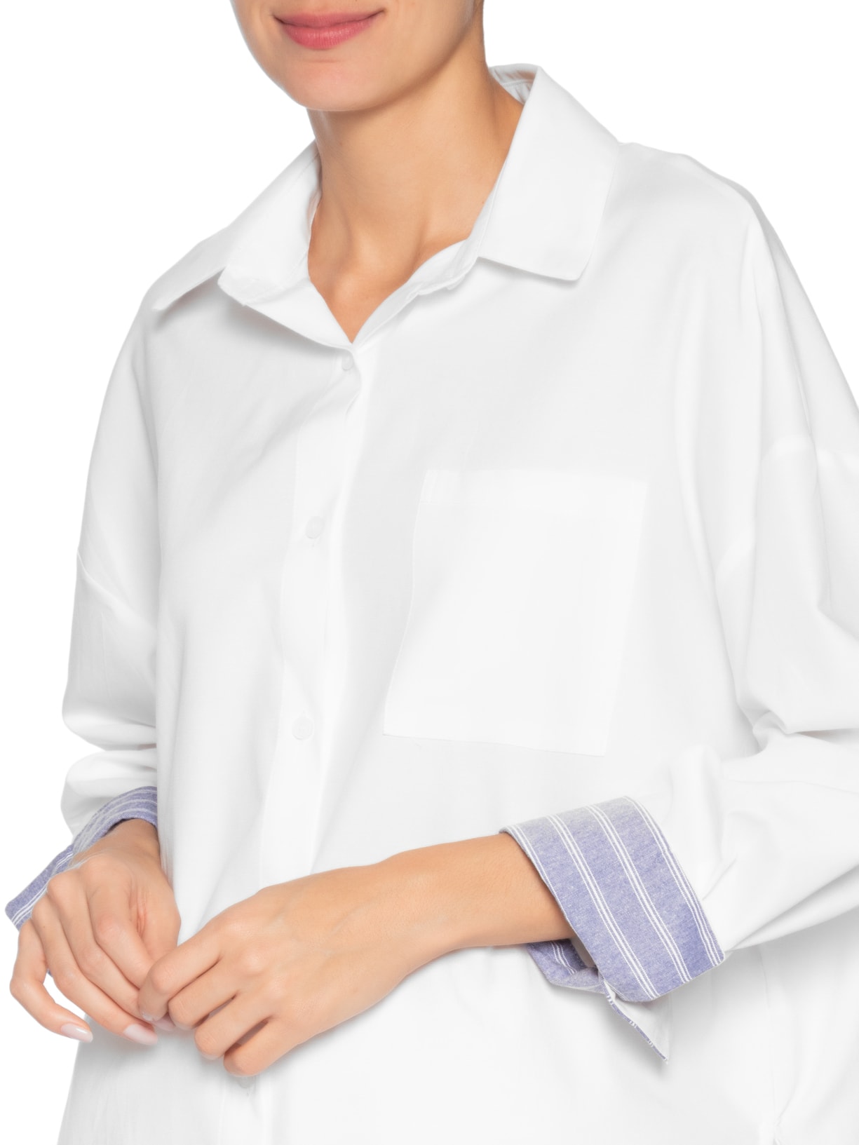 Conjunto Feminino Camisa e Short Branco Market 33