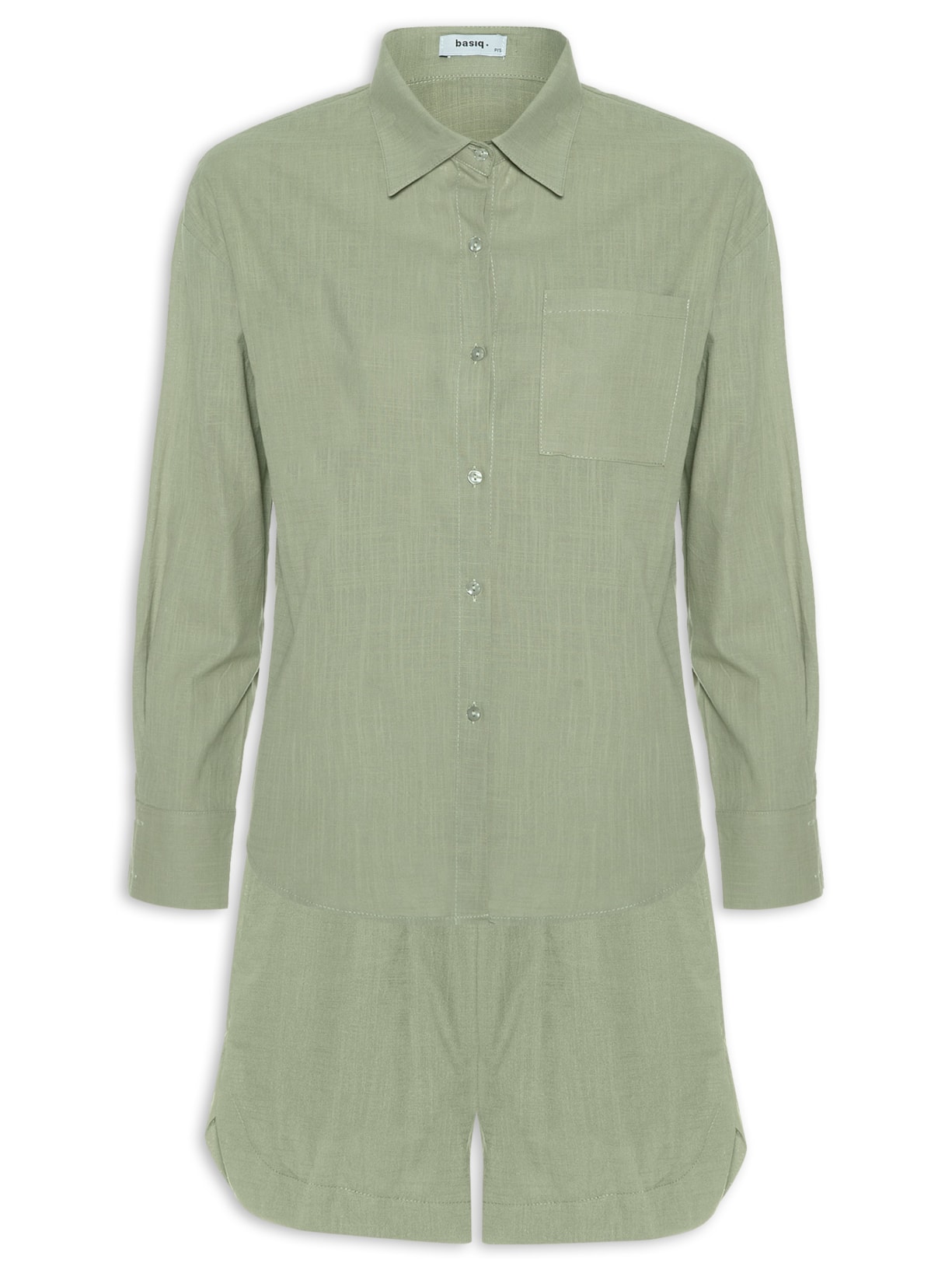 Conjunto Feminino Camisa E Short - Verde