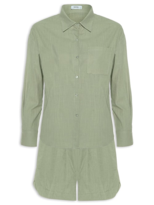 Conjunto Feminino Camisa E Short - Verde