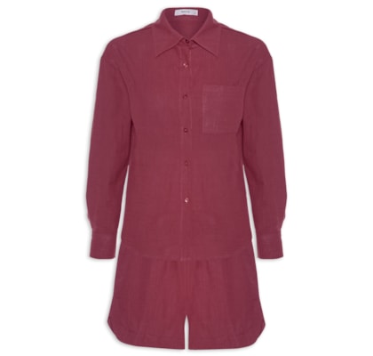 Conjunto Feminino Camisa E Short - Vermelho