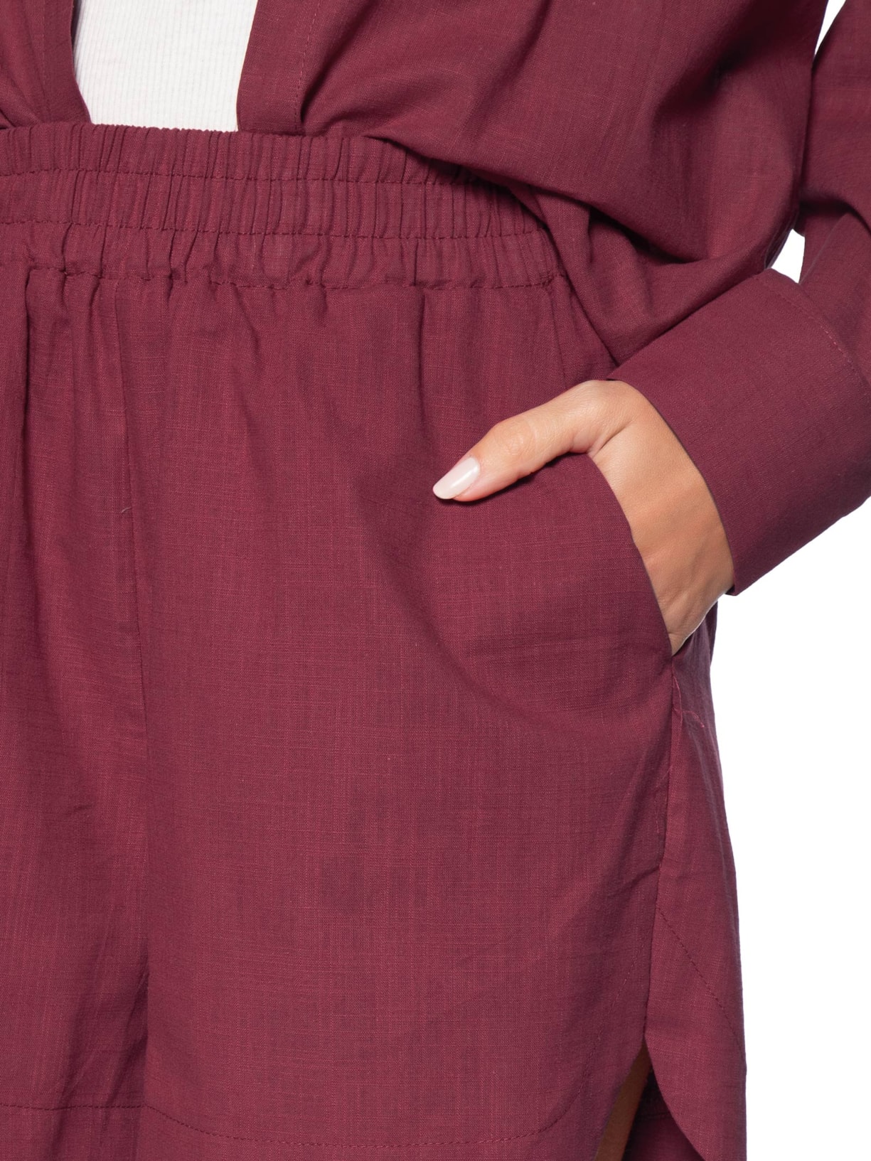 Conjunto Feminino Camisa E Short Vermelho Basiq