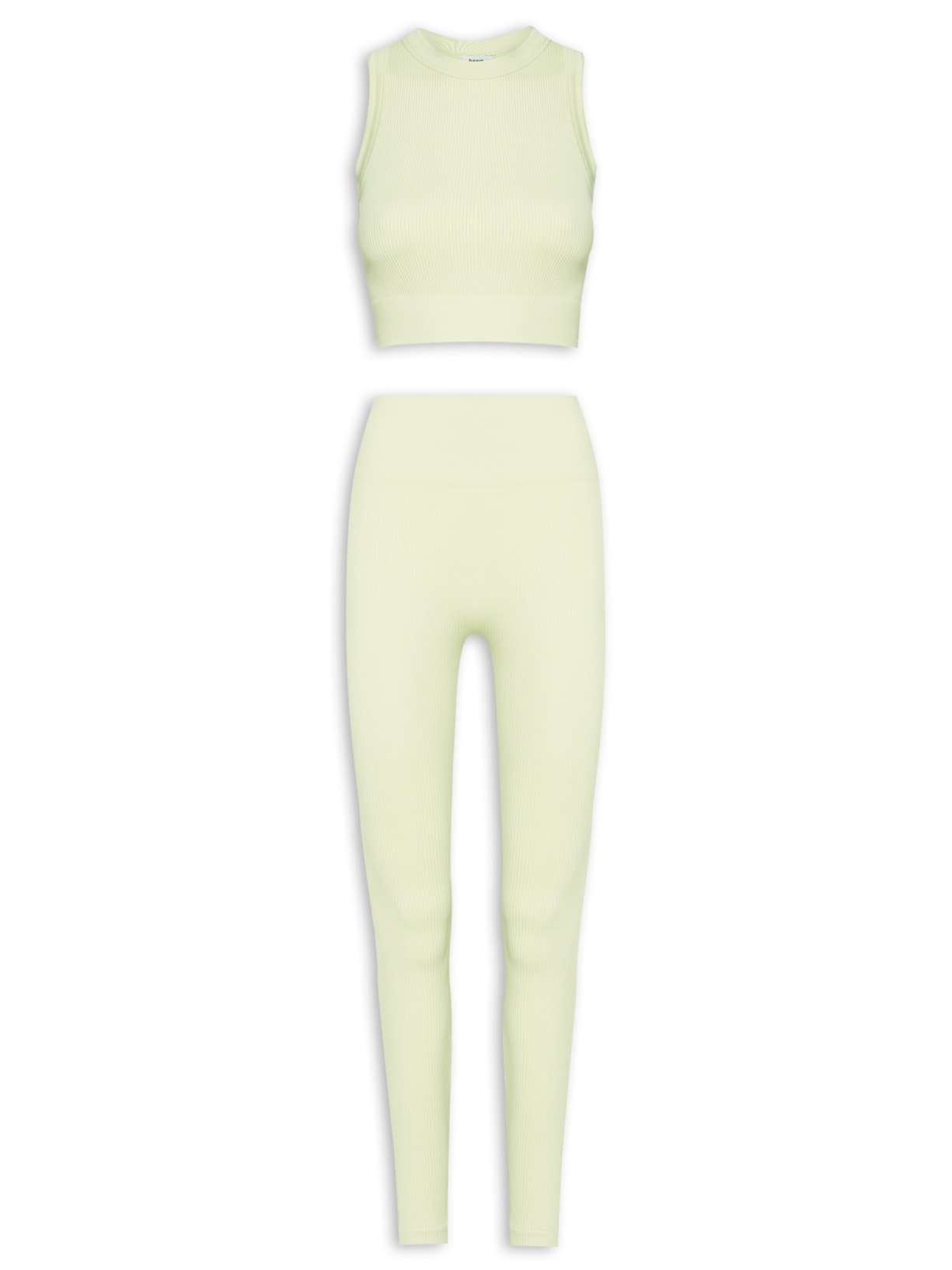 Conjunto Feminino Canelado Calça E Regata - Verde