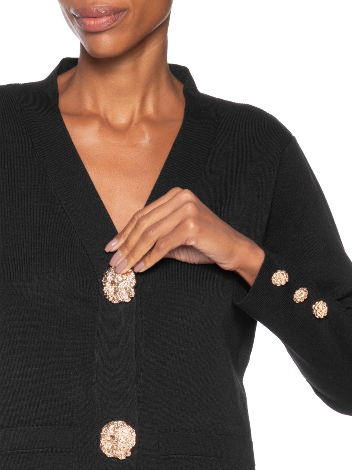 Conjunto Feminino Cardigã E Calça Em Tricot Preto '2Essential
